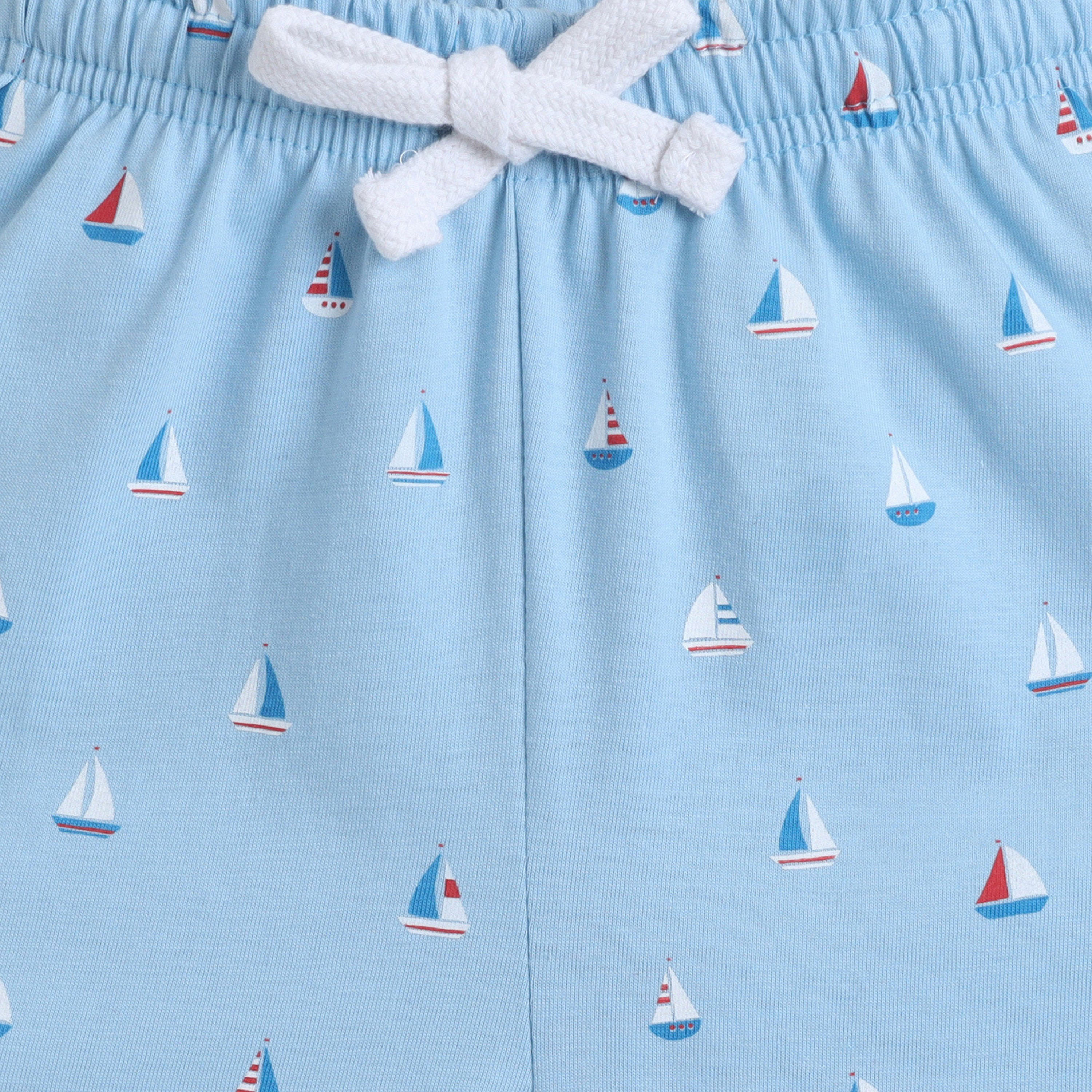طقم تي شيرت قطني وشورت بطبعة يخوت من فيكتور آند جين-boys-clothing-setsandcoords-image-5