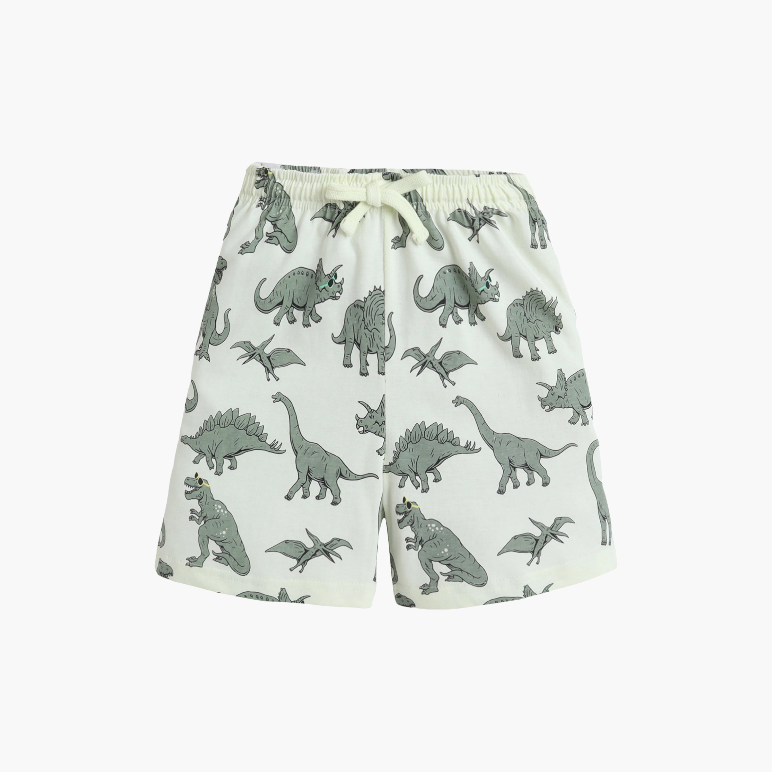 Victor and Jane Dinosaur Printed Cotton T-Shirt & Shorts Set-boys-clothing-setsandcoords-image-4