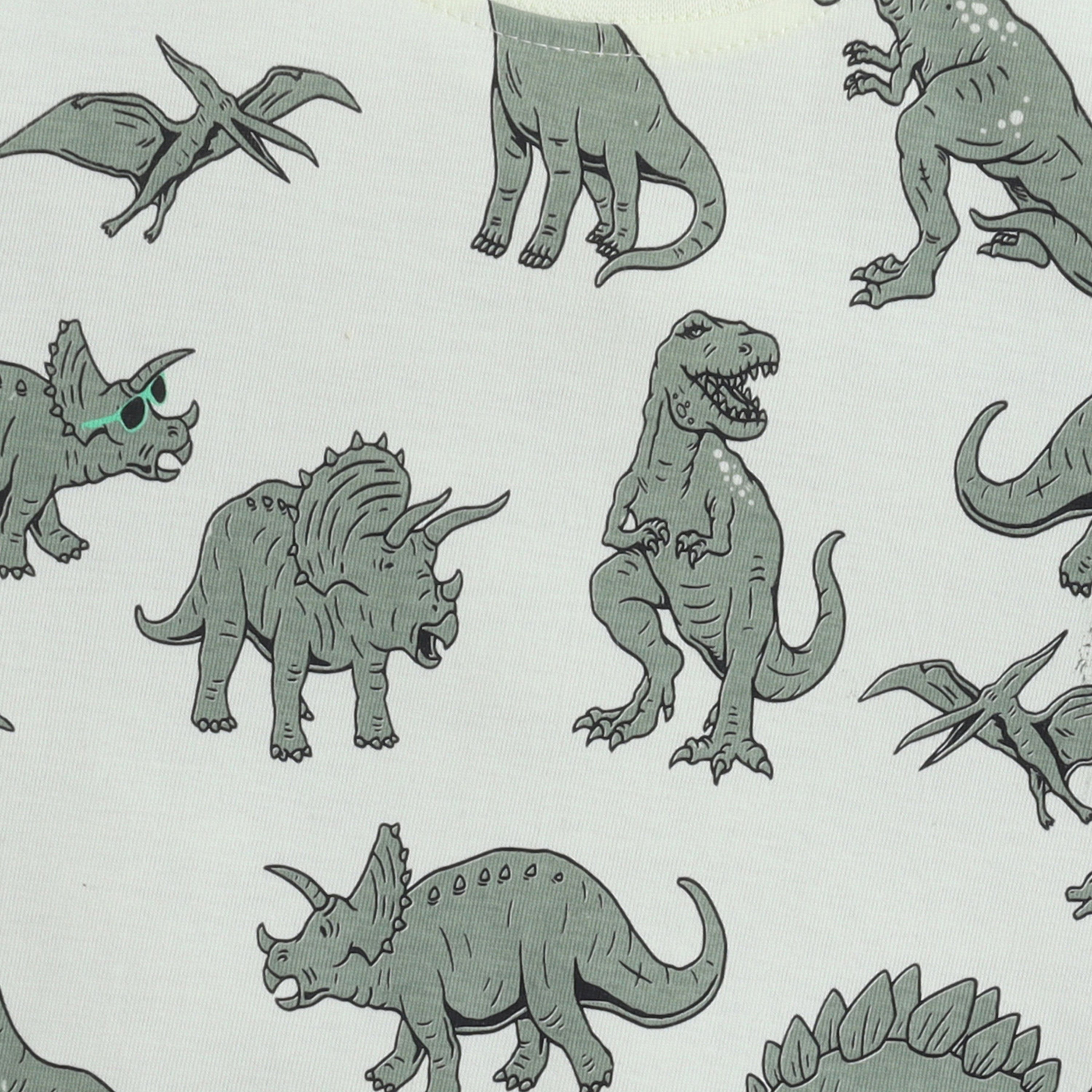 Victor and Jane Dinosaur Printed Cotton T-Shirt & Shorts Set-boys-clothing-setsandcoords-image-5