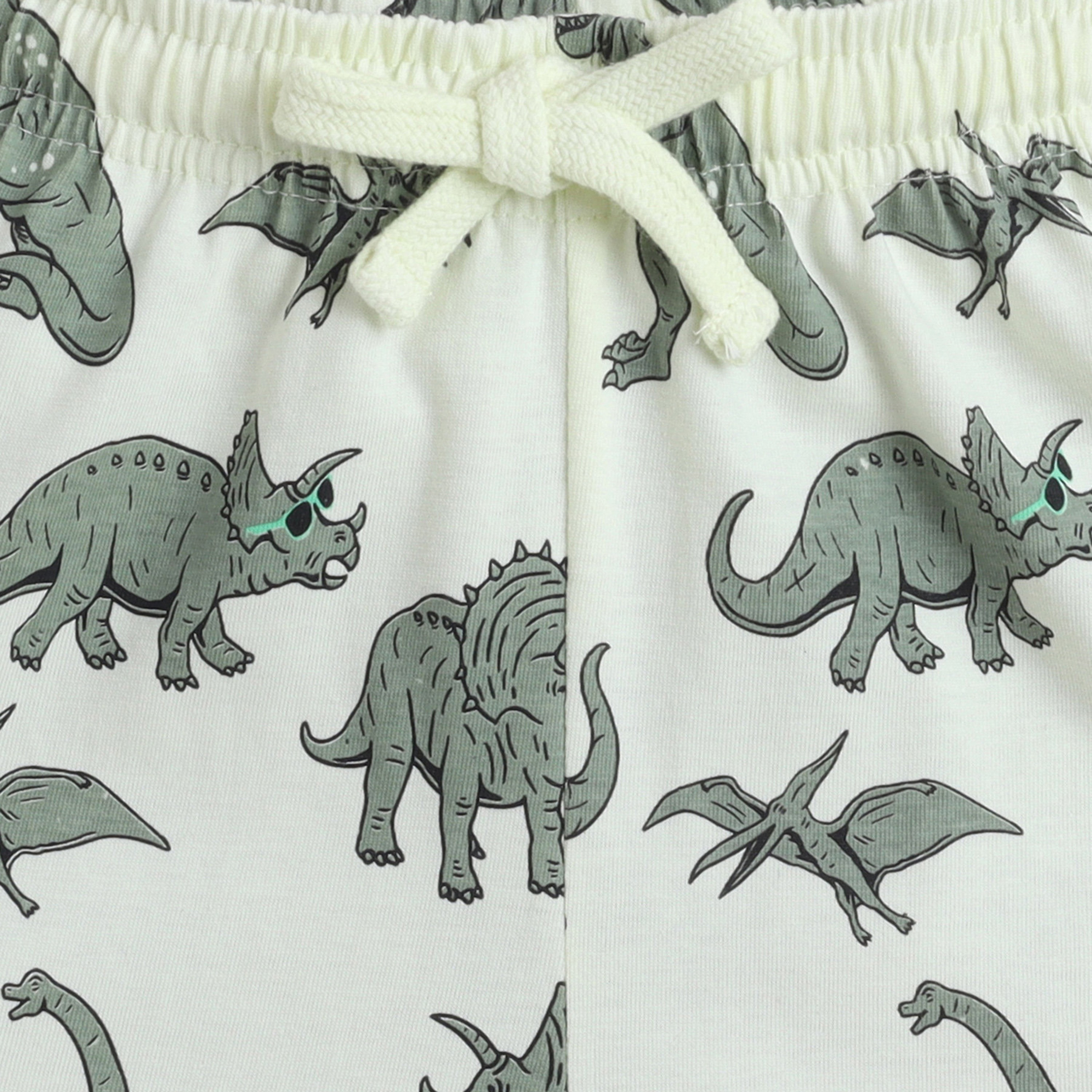Victor and Jane Dinosaur Printed Cotton T-Shirt & Shorts Set-boys-clothing-setsandcoords-image-6