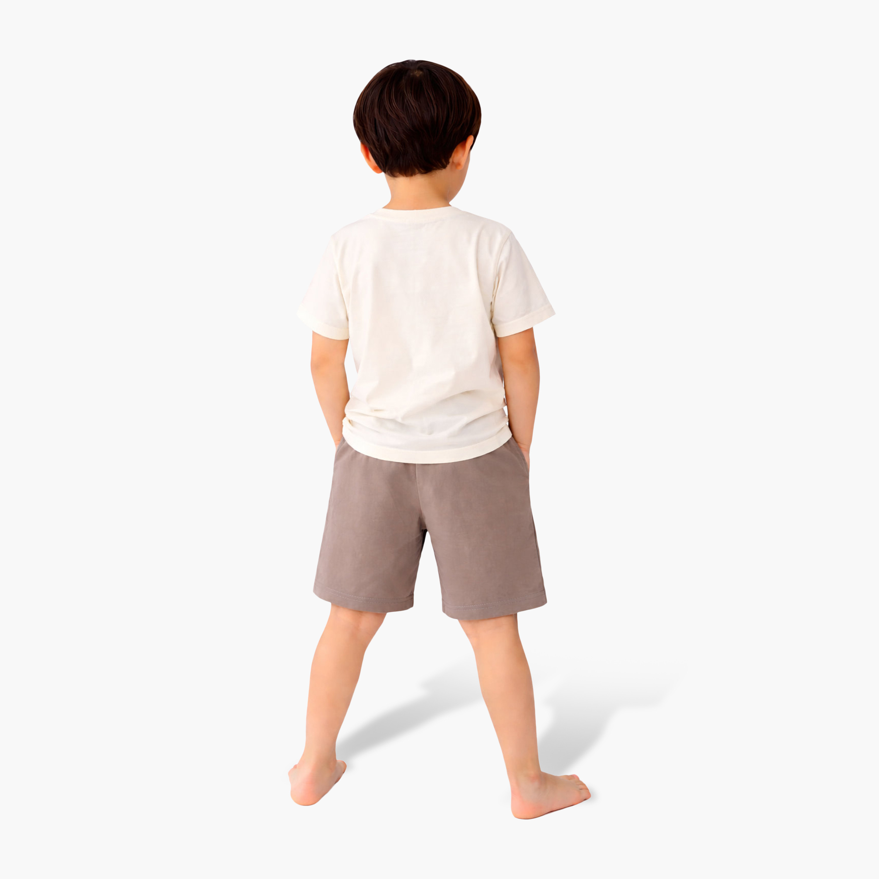 طقم تيشيرت قطن بأكمام نصفية بطبعة ديناصور وشورت من فيكتور أند جين-baby-boys-clothing-setsandcoords-image-2
