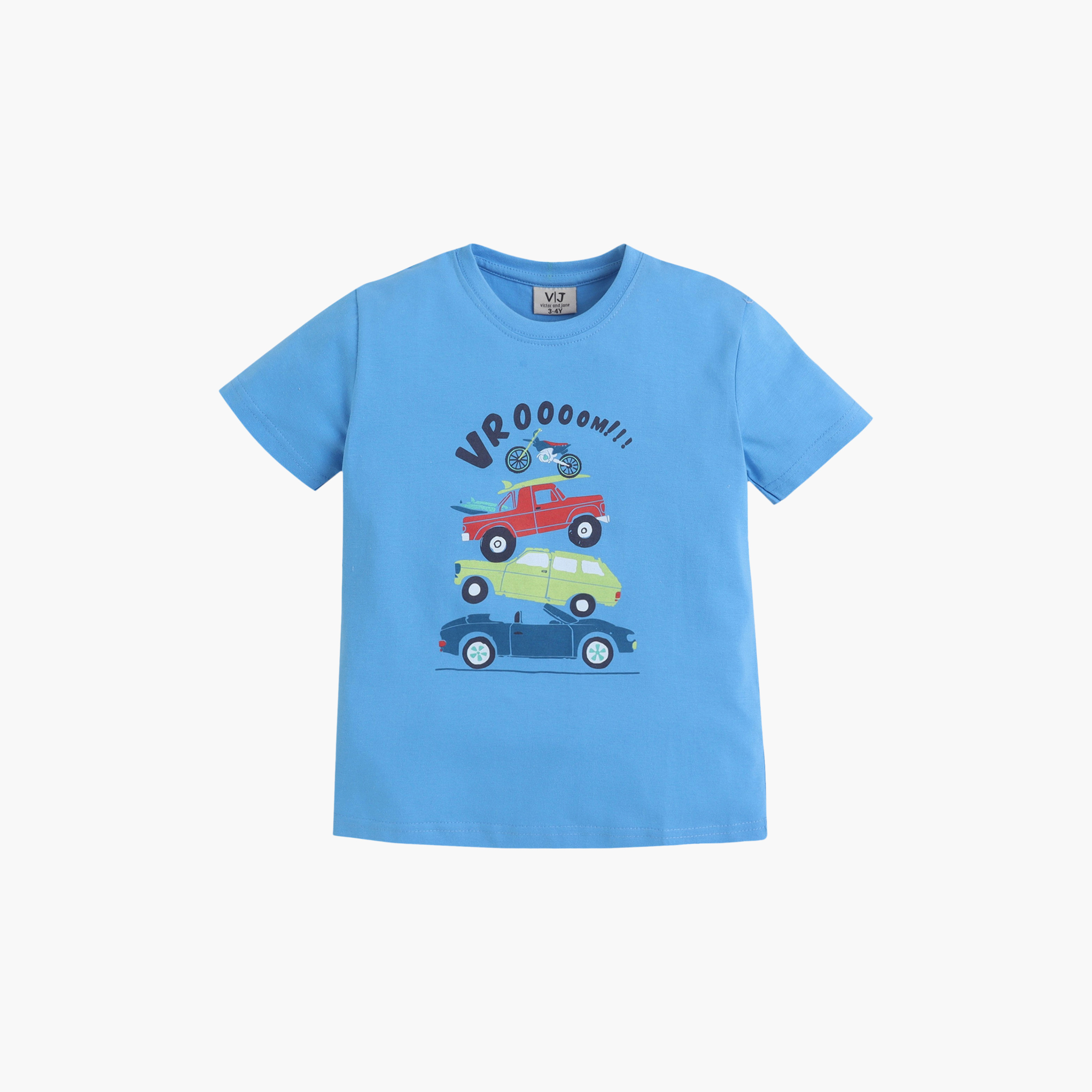 طقم تي شيرت قطني وبيجامة بطبعة سيارات من فيكتور آند جين-boys-clothing-setsandcoords-image-3