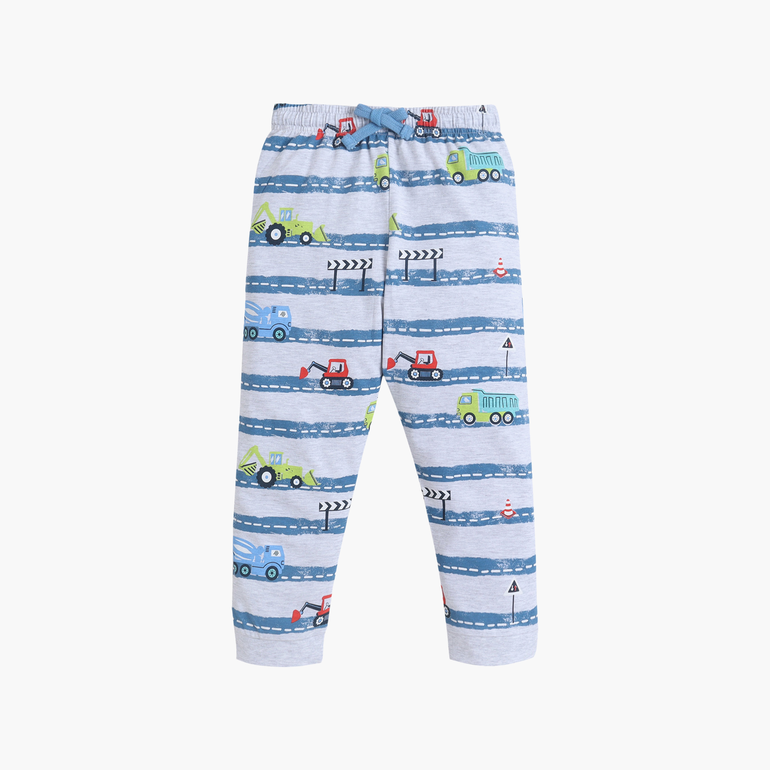 Victor and Jane Car Printed Cotton T-Shirt & Pajama Set-boys-clothing-setsandcoords-image-4