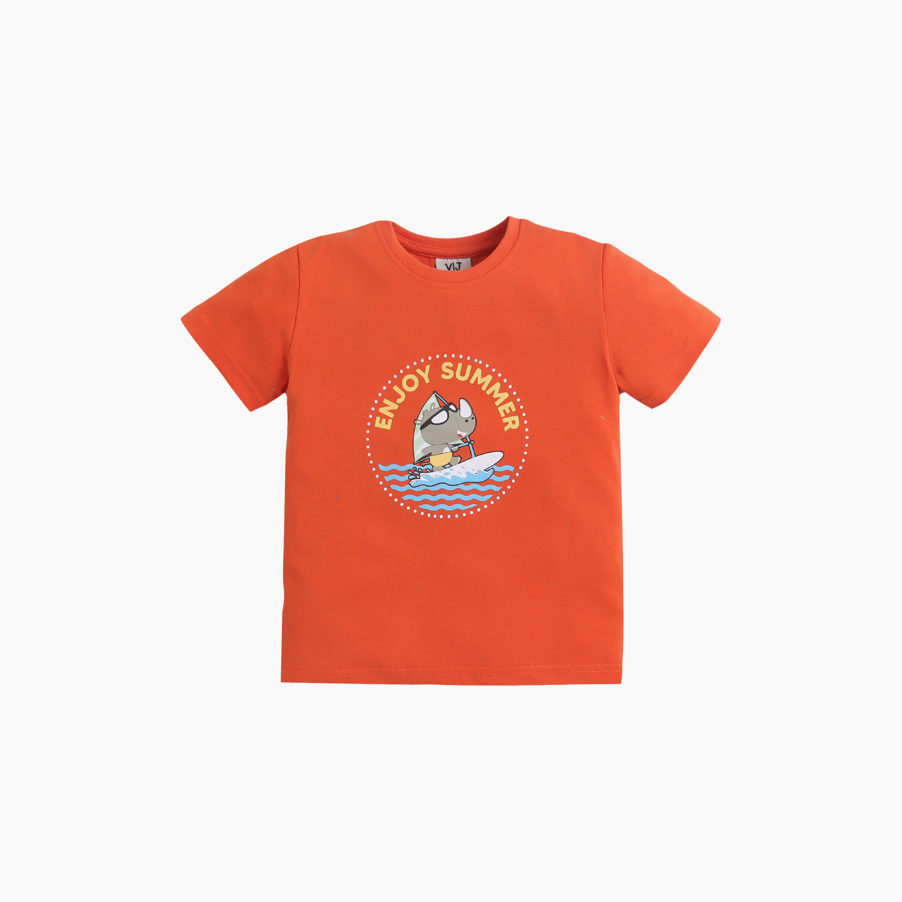Victor and Jane Enjoy Summer Printed Cotton T-Shirt & Pajama Set-boys-clothing-nightwear-image-3