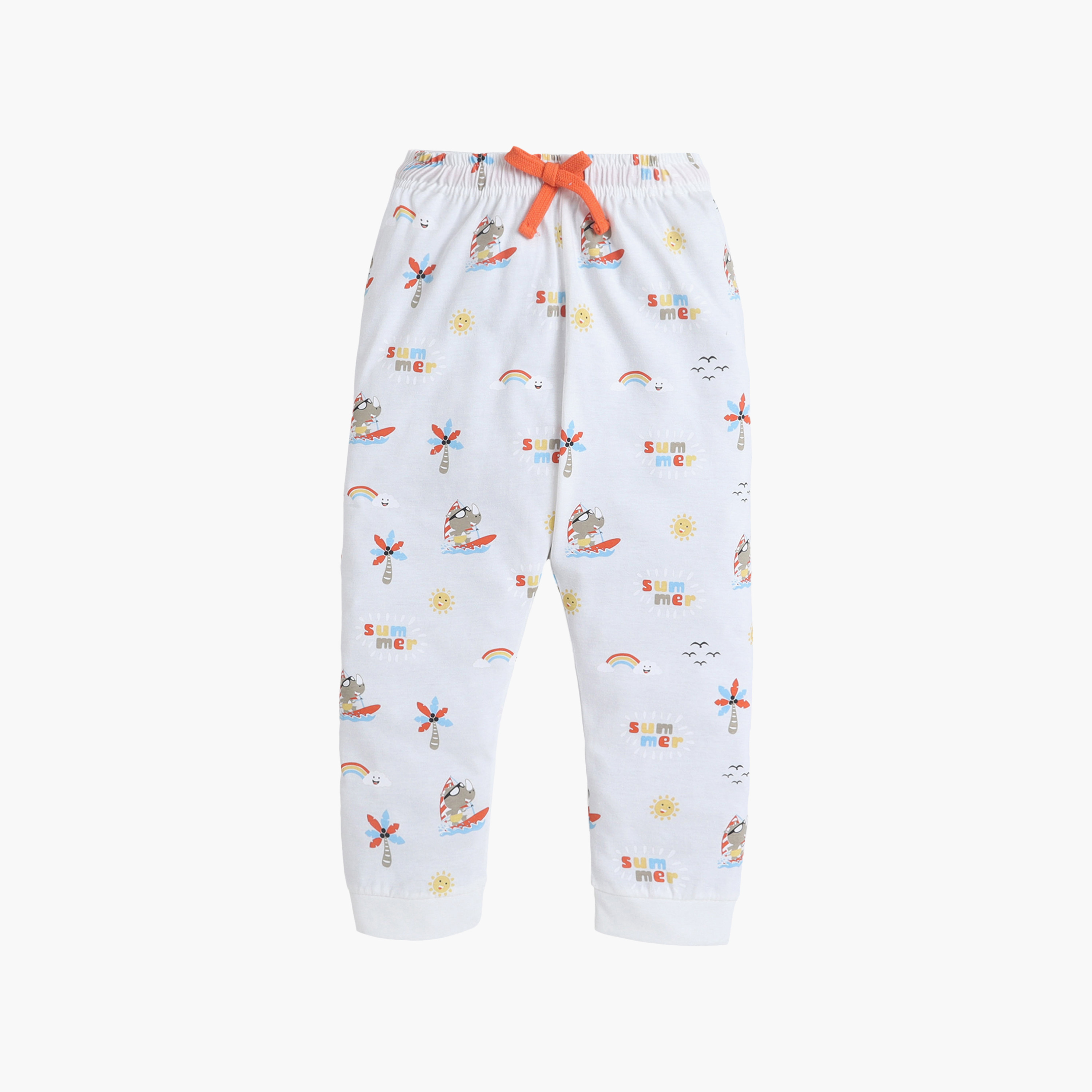 طقم تي شيرت قطني وبيجامة بطبعة "Enjoy Summer" من فيكتور آند جين-boys-clothing-nightwear-image-4
