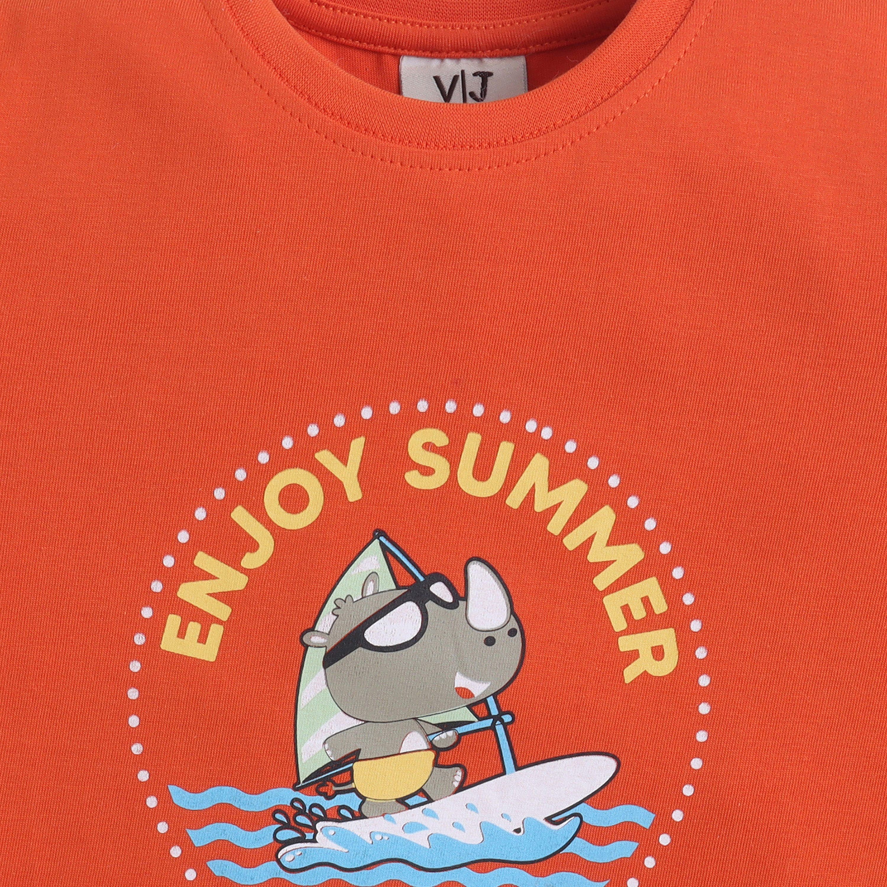 طقم تي شيرت قطني وبيجامة بطبعة "Enjoy Summer" من فيكتور آند جين-boys-clothing-nightwear-image-5