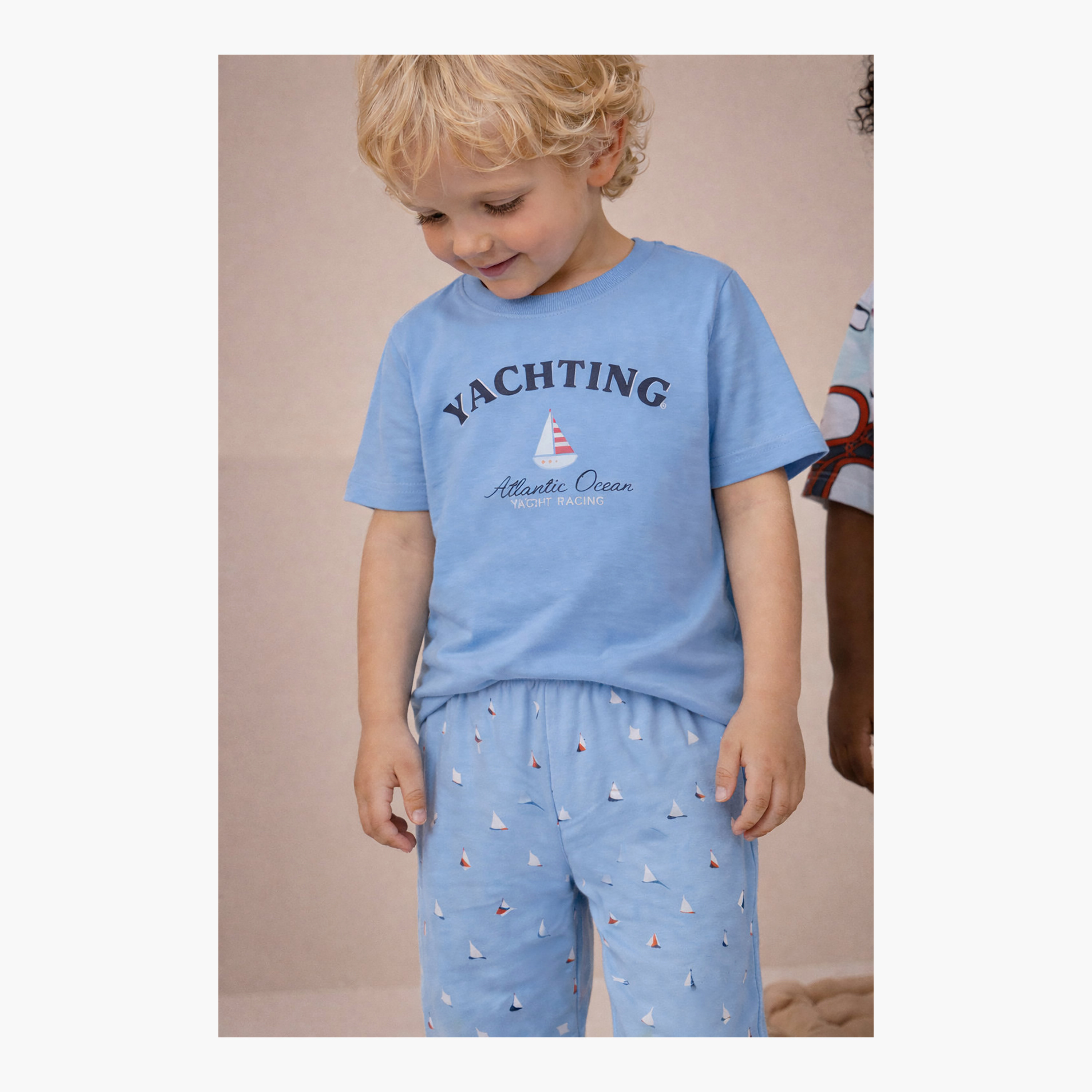 Victor and Jane Yachting Graphic Cotton T-Shirt & Pajama Set-boys-clothing-nightwear-image-5