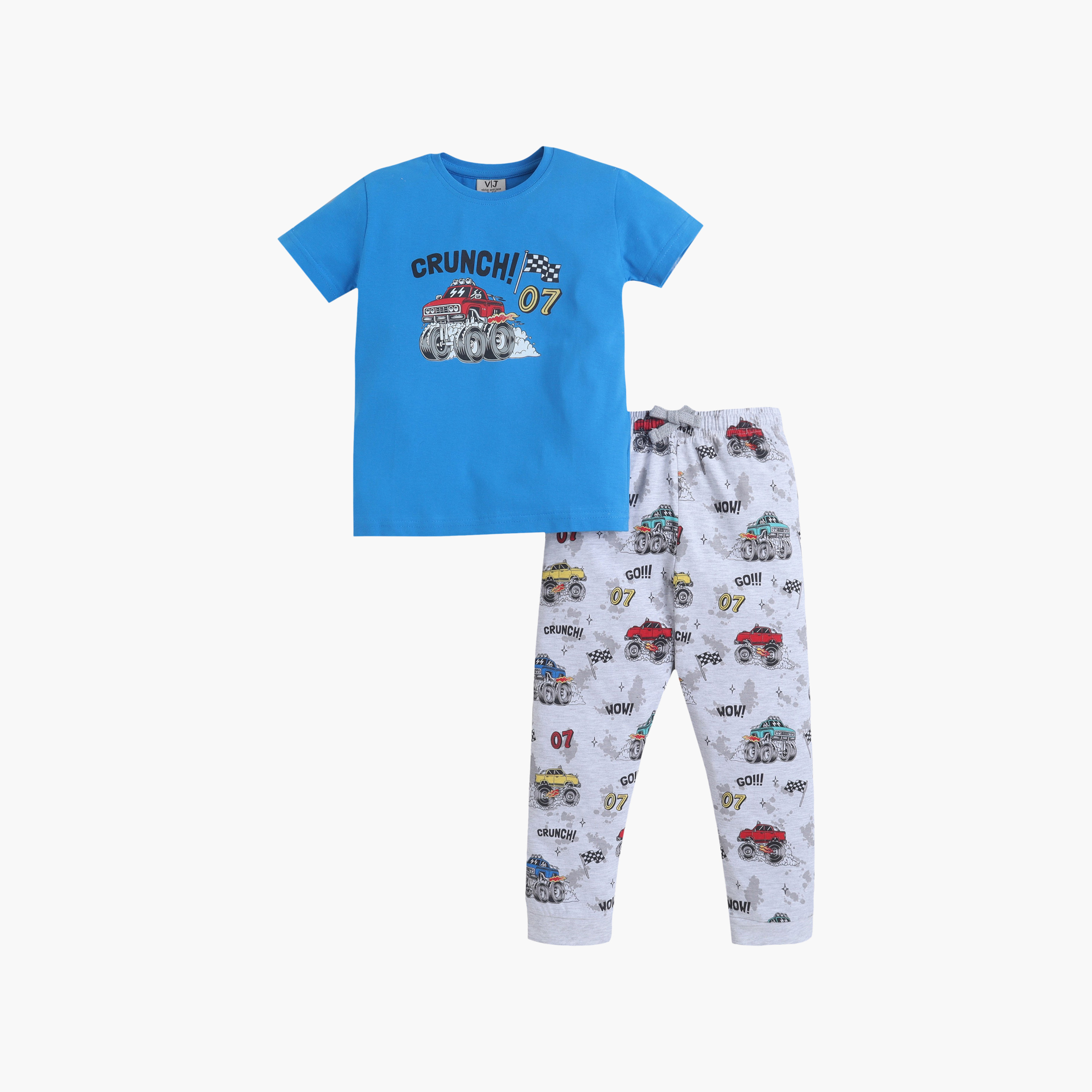 طقم تي شيرت قطني وبيجامة بطبعة شاحنة "مونستر" من فيكتور آند جين-boys-clothing-nightwear-image-2
