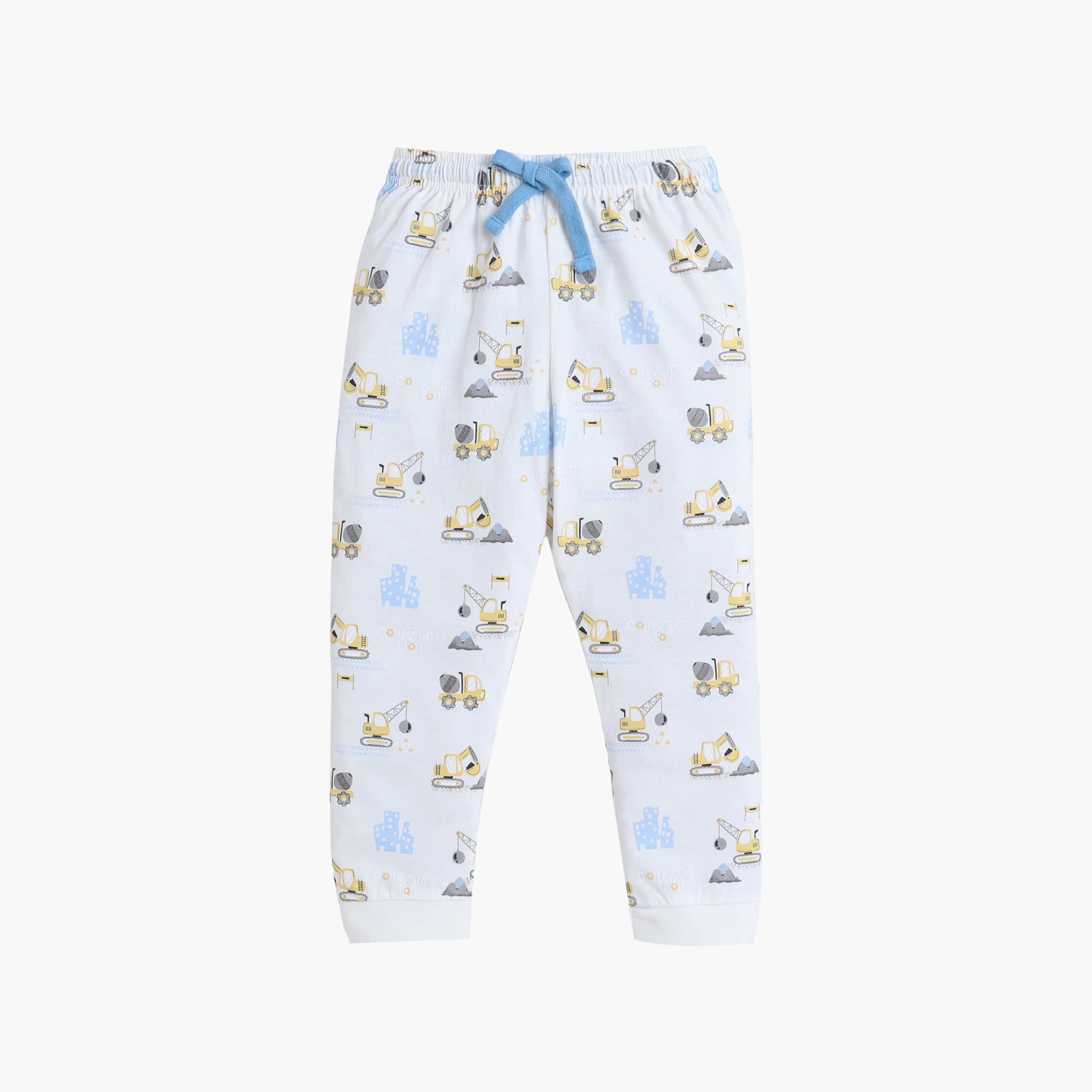 Victor and Jane Construction Printed Cotton T-Shirt & Pajama Set-baby-girls-clothing-nightwear-pyjamasets-image-3