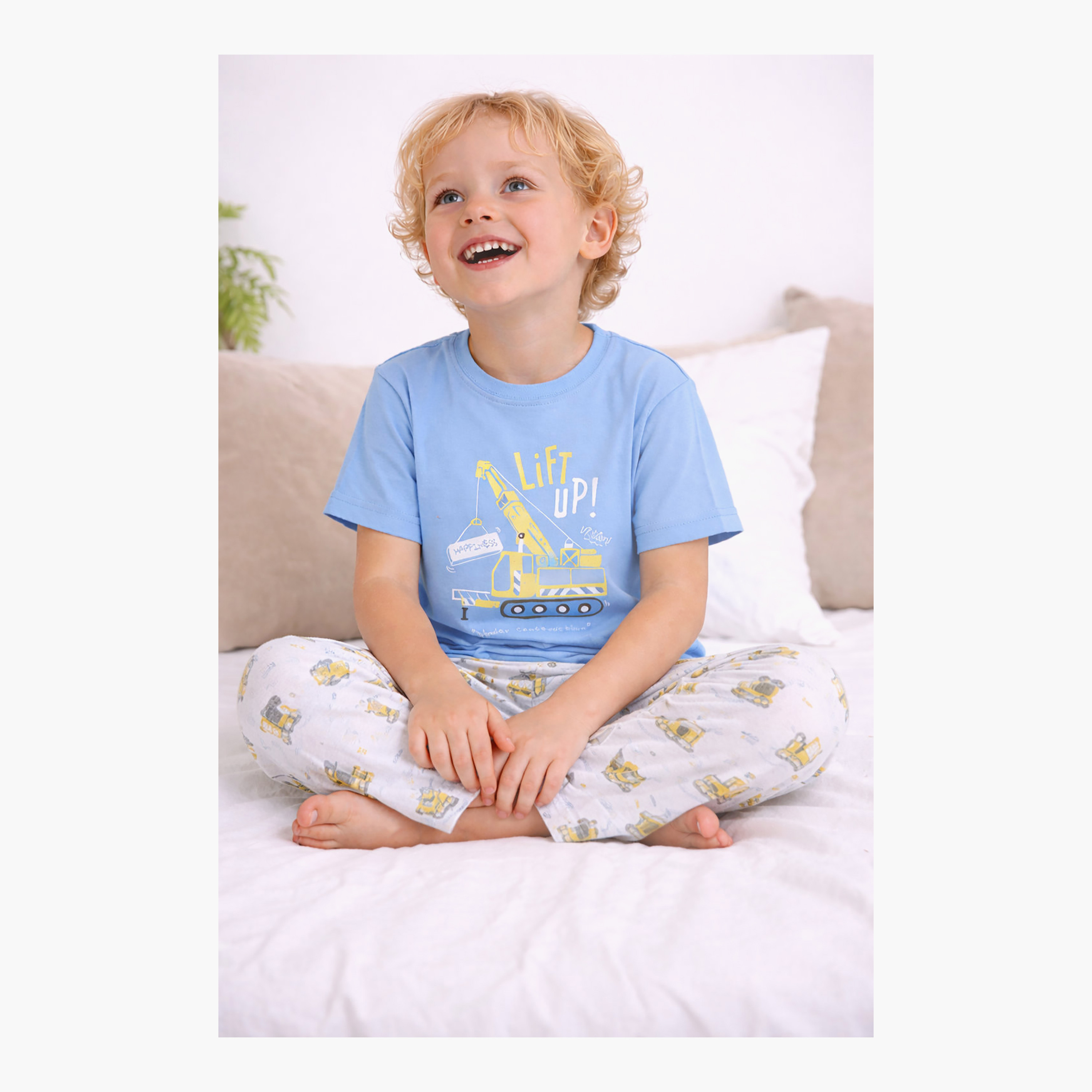 Victor and Jane Construction Printed Cotton T-Shirt & Pajama Set-baby-girls-clothing-nightwear-pyjamasets-image-5