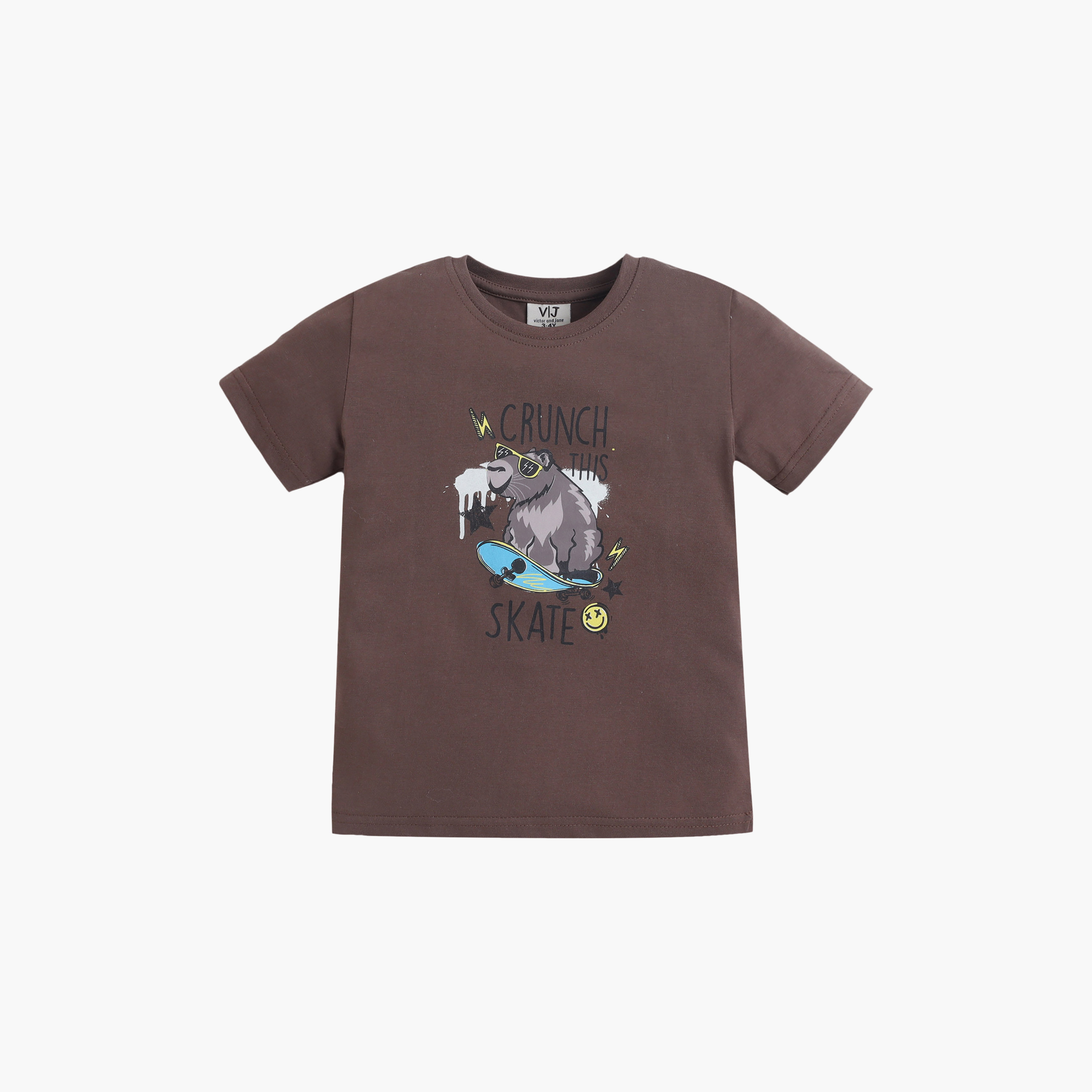 Victor and Jane Bear Skate Graphic Cotton T-Shirt & Pajama Set-boys-clothing-setsandcoords-image-2