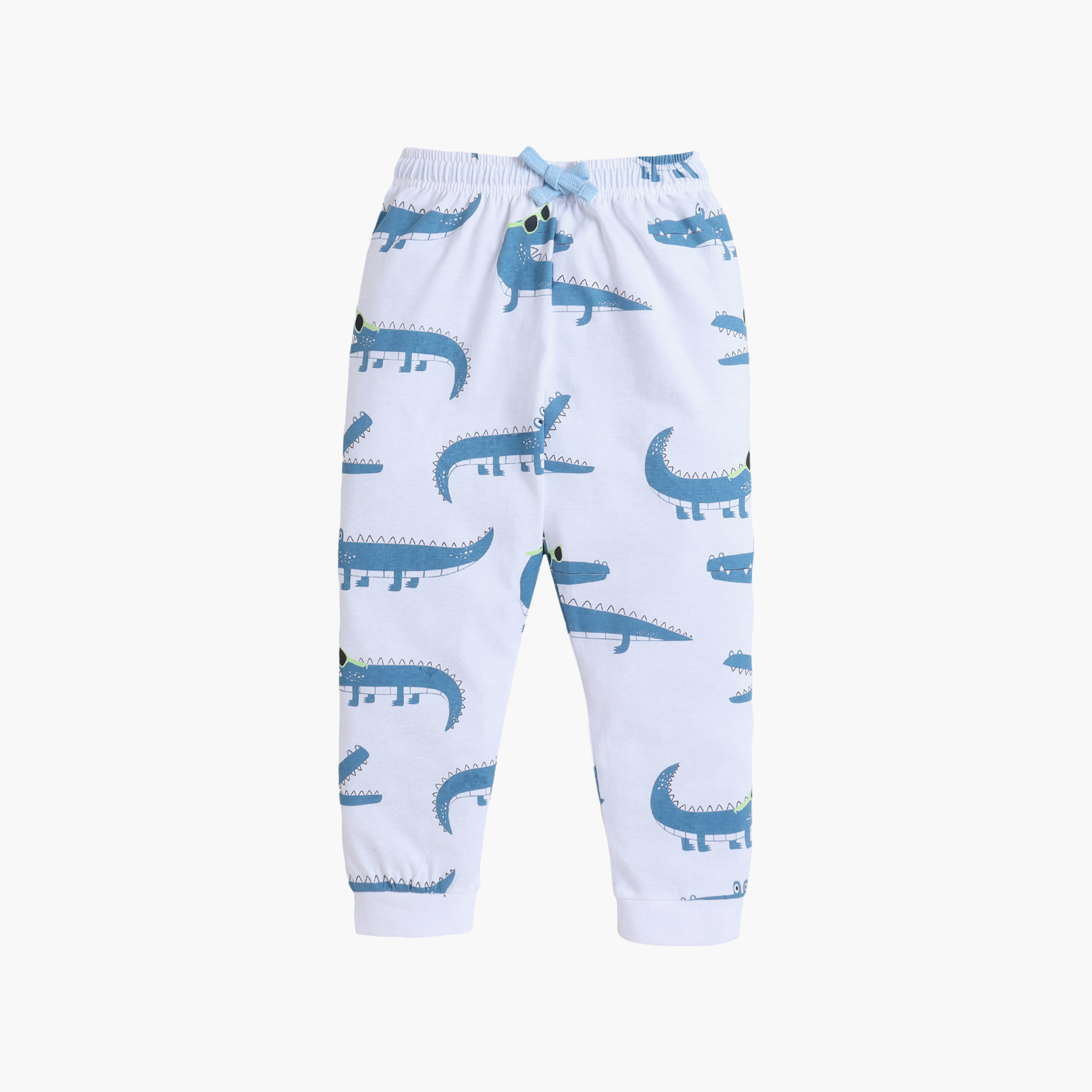 طقم تي شيرت قطني وبيجامة بطبعة تمساح من فيكتور آند جين-baby-boys-clothing-nightwear-pyjamasets-image-4
