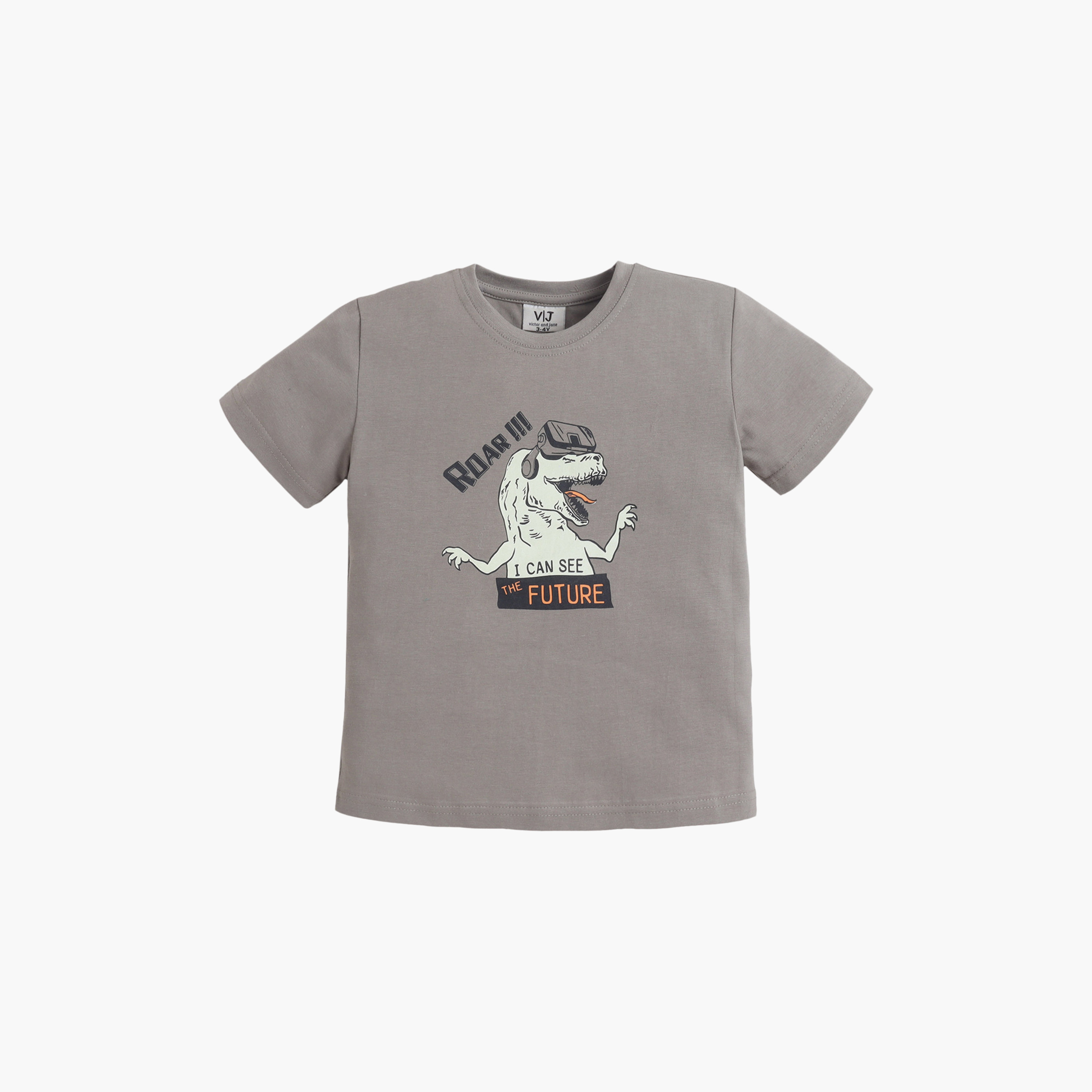 Victor and Jane Dino Graphic Cotton T-Shirt & Pajama Set-baby-boys-clothing-nightwear-pyjamasets-image-3