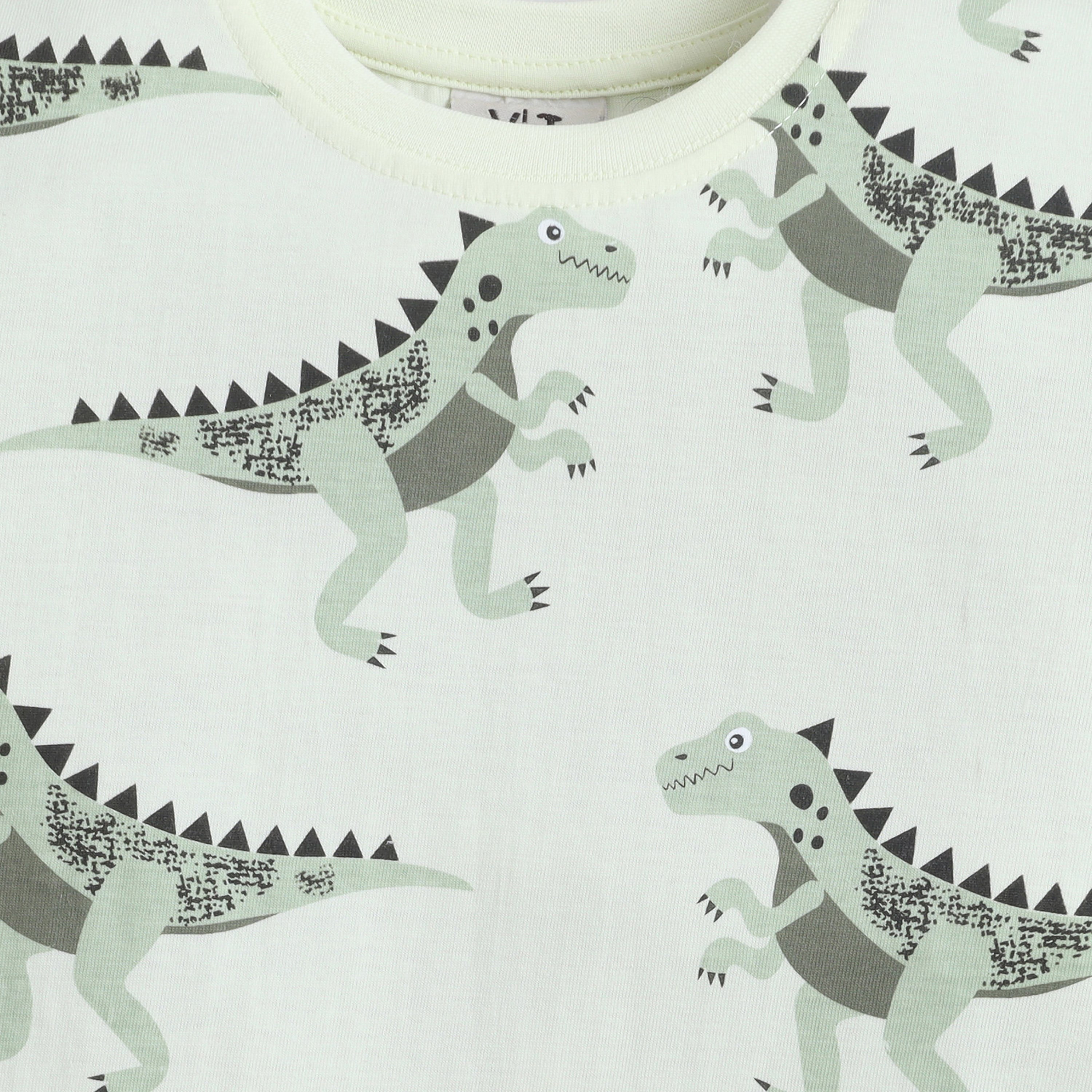 Victor and Jane All-Over Dino Printed Cotton T-Shirt & Pajama Set-baby-boys-clothing-nightwear-pyjamasets-image-6