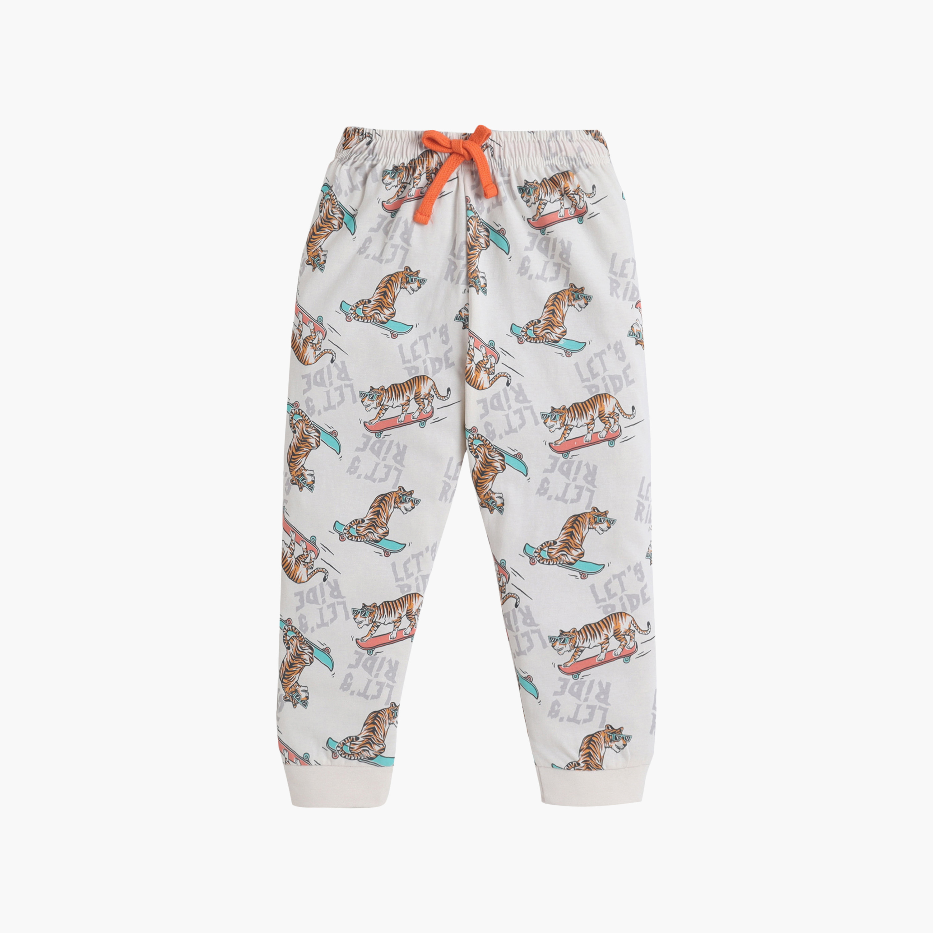 طقم تي شيرت قطني وبيجامة بطبعة حيوانات مرحة من فيكتور آند جين-boys-clothing-nightwear-image-4