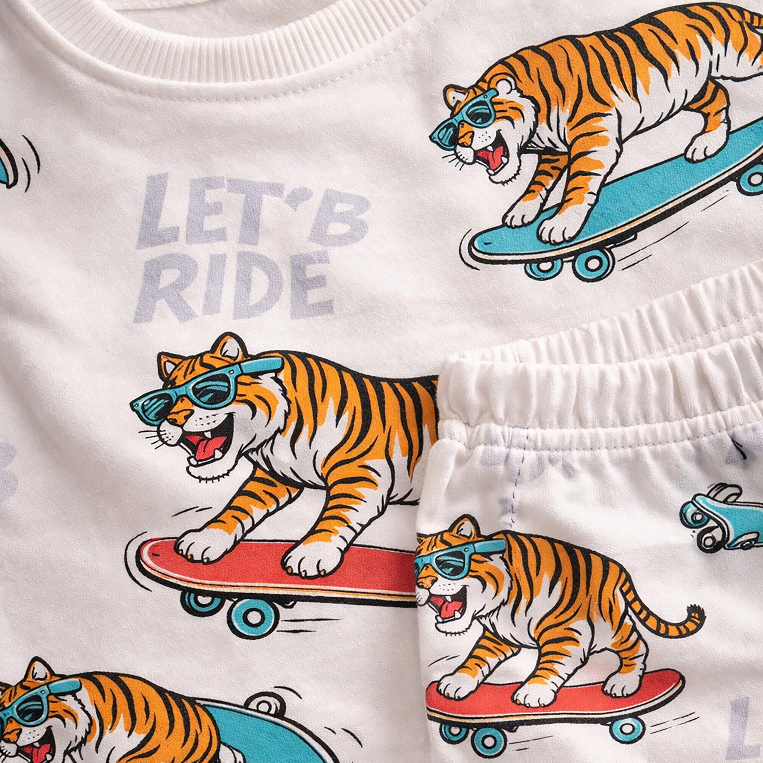 Victor and Jane Playful Animal Printed Cotton T-Shirt & Pajama Set-boys-clothing-nightwear-image-6