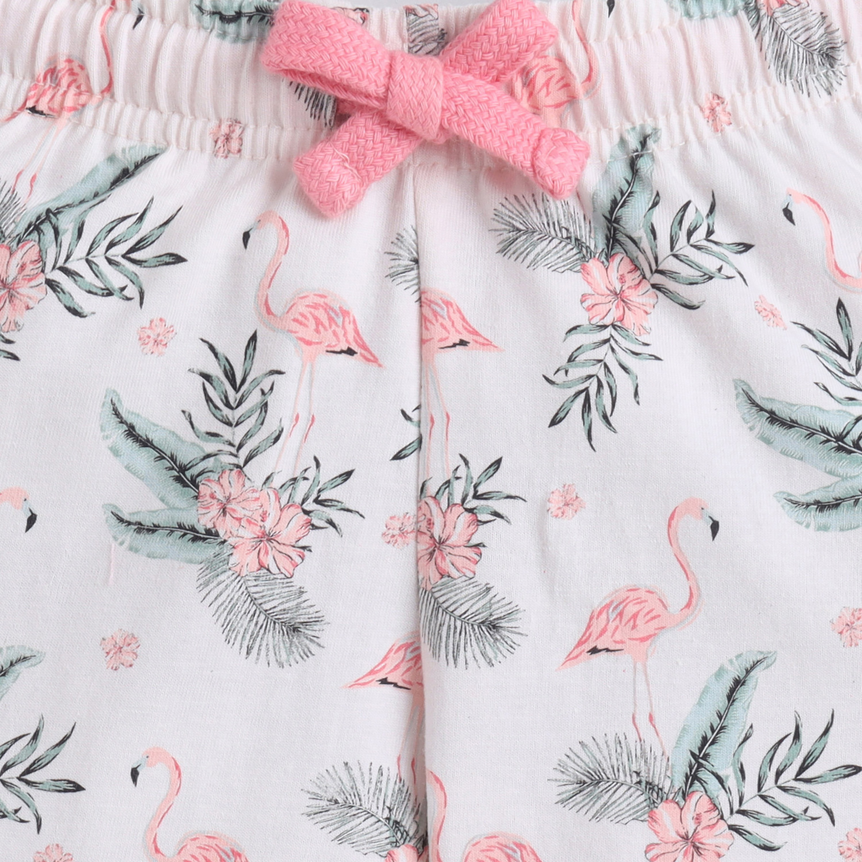 Victor and Jane Flamingo Printed Cotton T-Shirt & Shorts Set-girls-clothing-setsandcoords-image-5