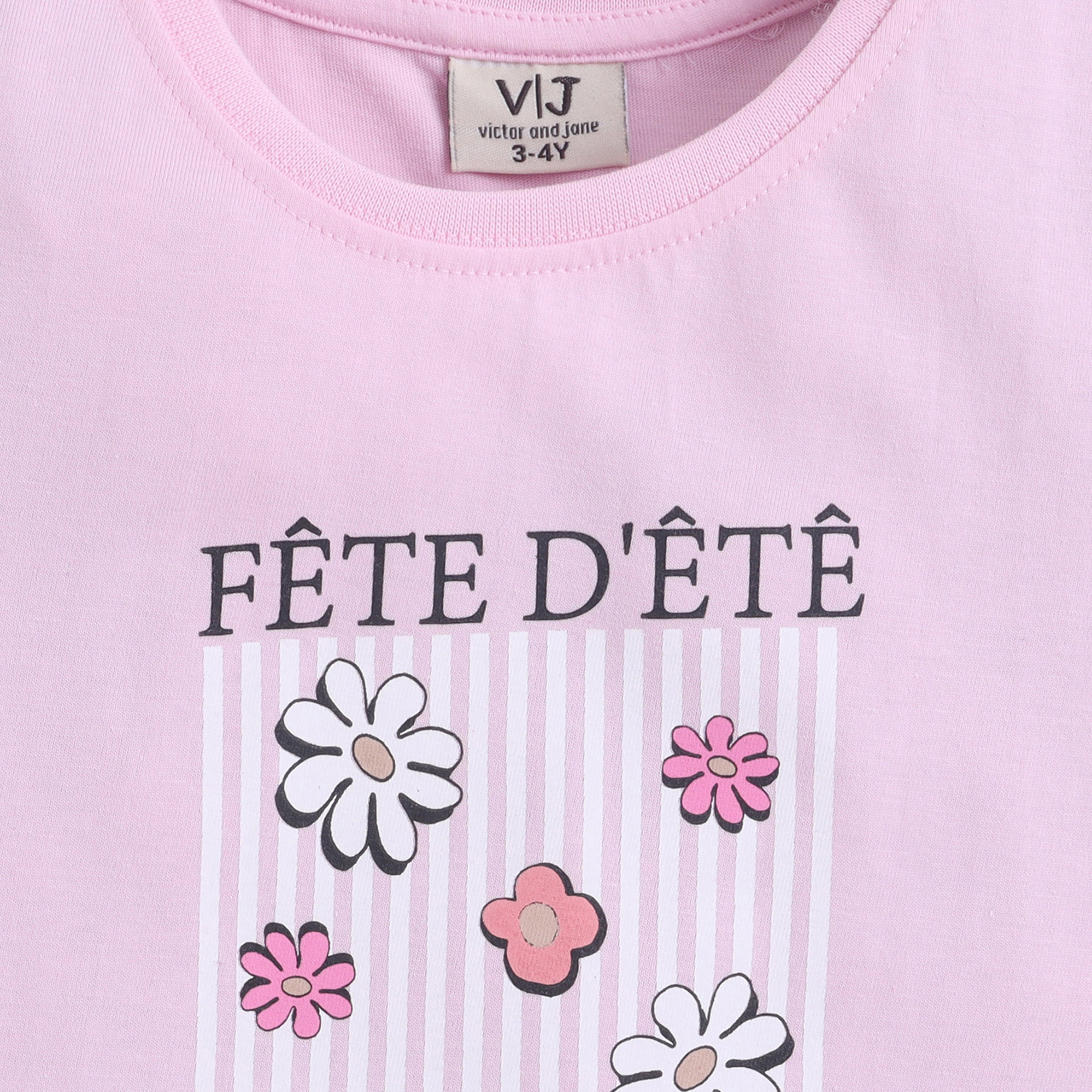 Victor and Jane Floral Printed Cotton T-Shirt & Shorts Set-baby-girls-clothing-nightwear-pyjamasets-image-6