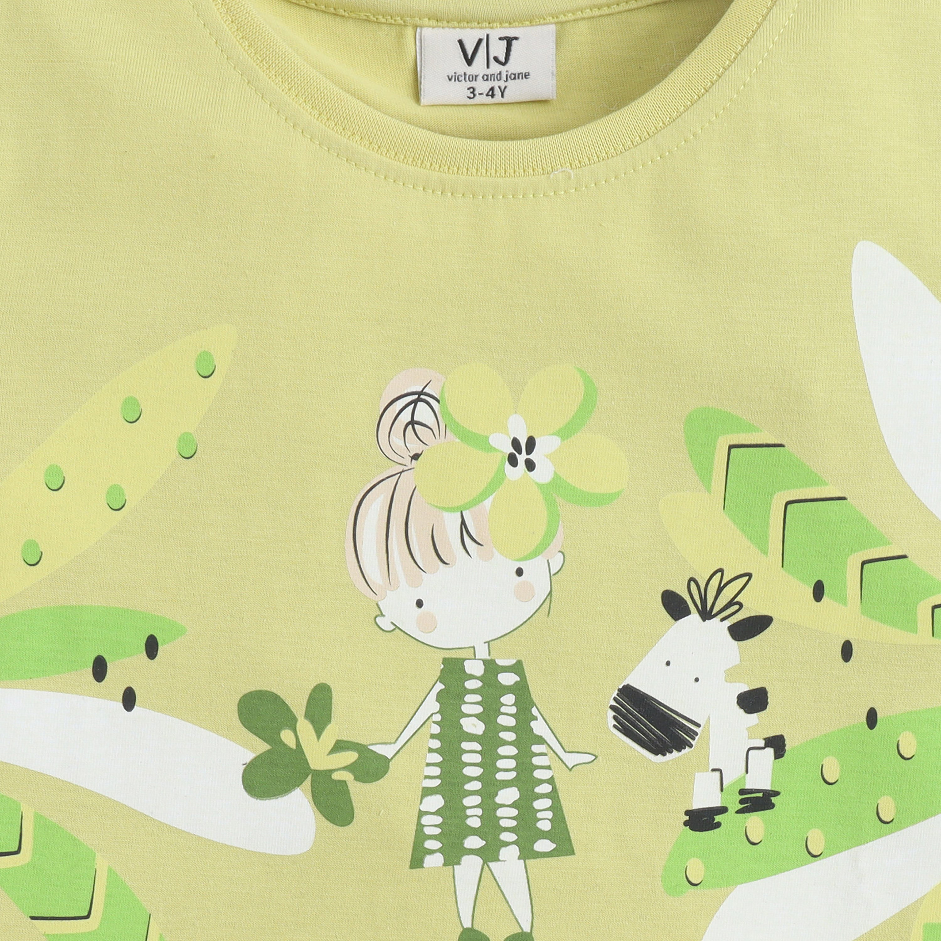 Victor and Jane Nature Printed Cotton T-Shirt & Shorts Set-baby-girls-clothing-nightwear-pyjamasets-image-5