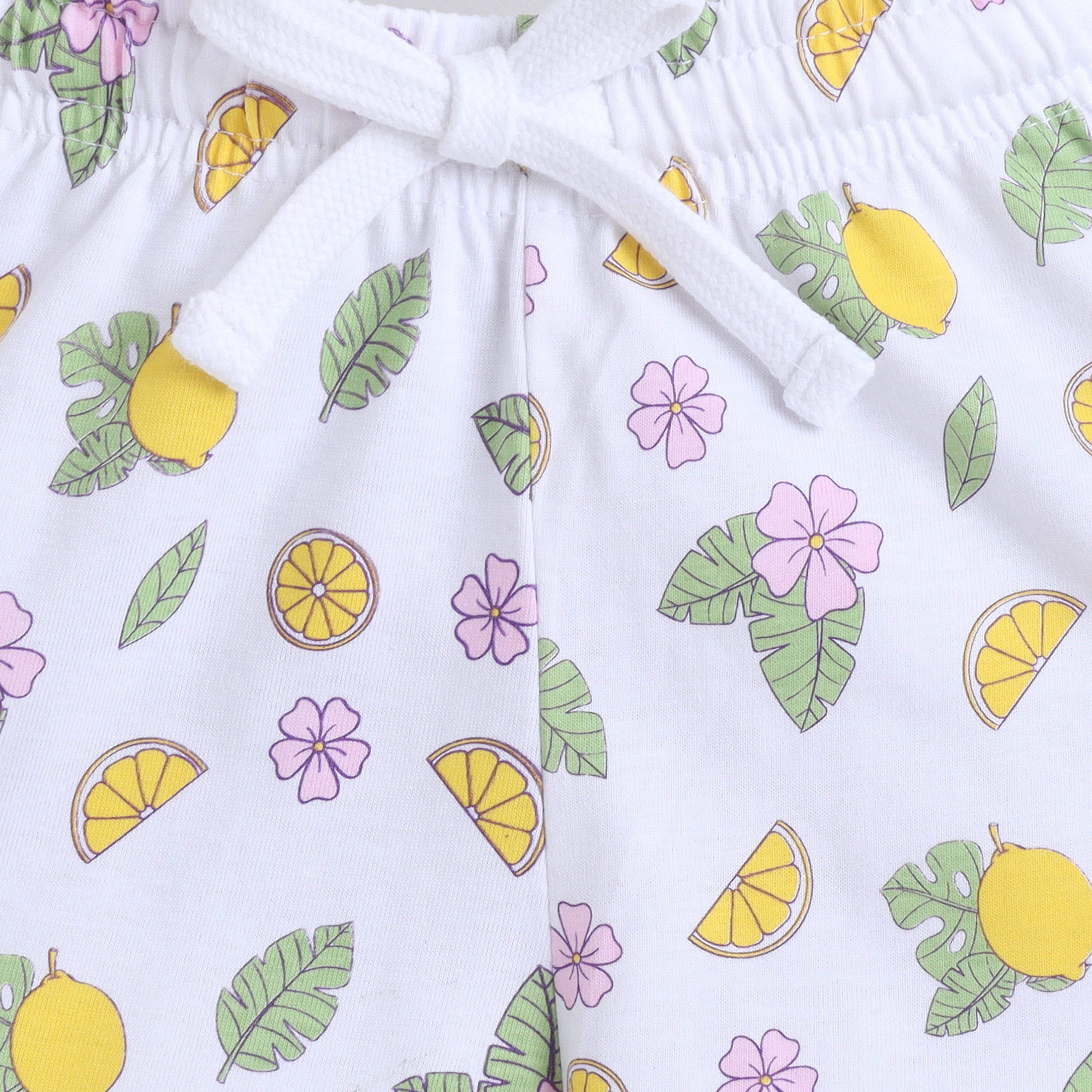 Victor and Jane Lemon Printed Cotton T-Shirt & Shorts Set-baby-girls-clothing-nightwear-pyjamasets-image-7