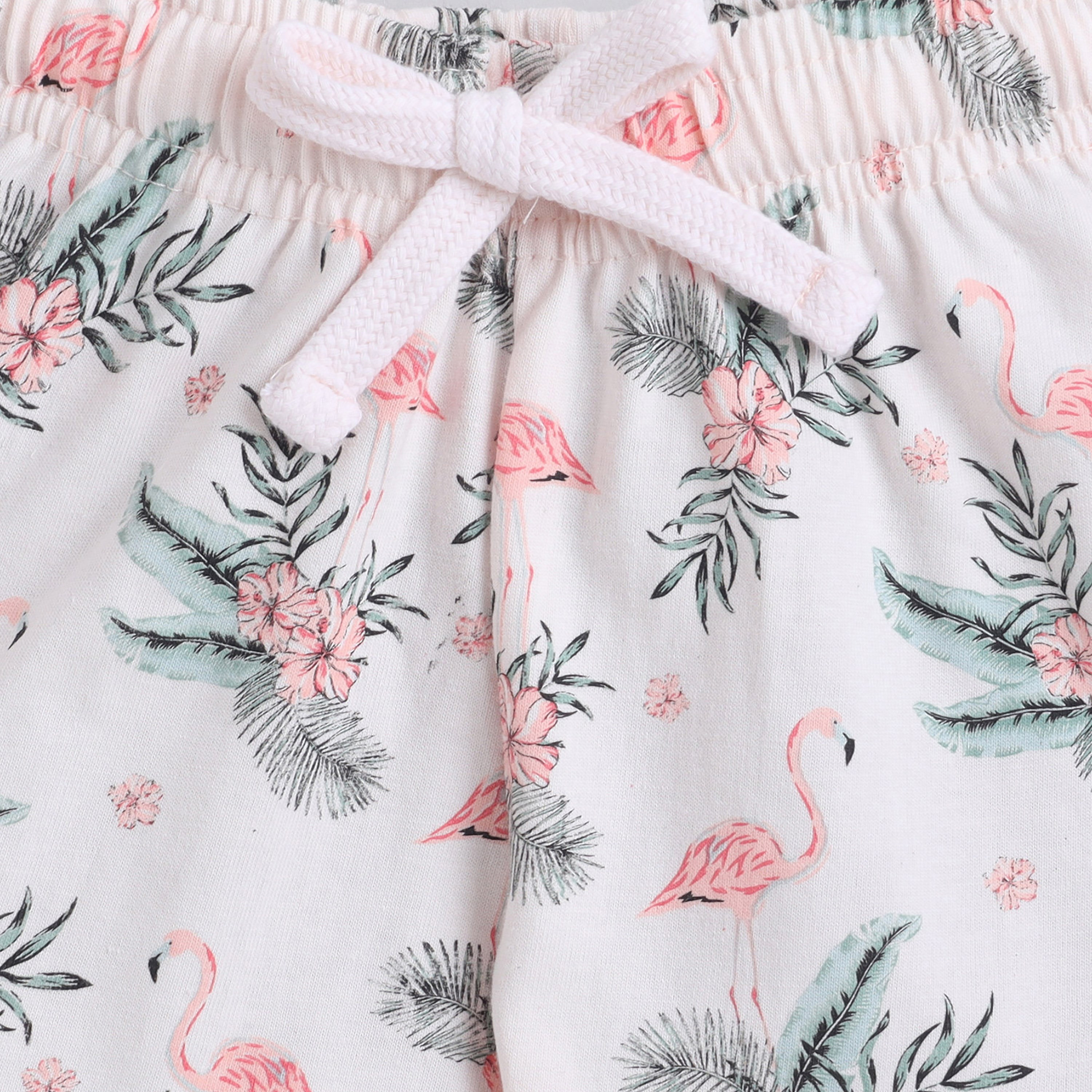 Victor and Jane Flamingo Printed Cotton T-Shirt & Shorts Set-girls-clothing-nightwear-image-6