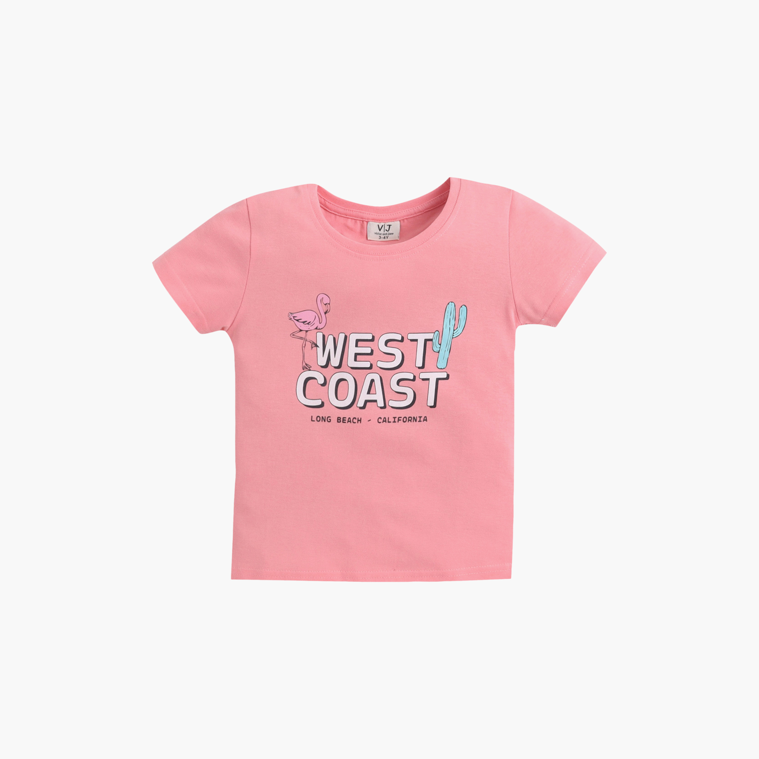 طقم تي شيرت قطني وبيجامة بطبعة "West Coast" من فيكتور آند جين-baby-girls-clothing-nightwear-pyjamasets-image-3