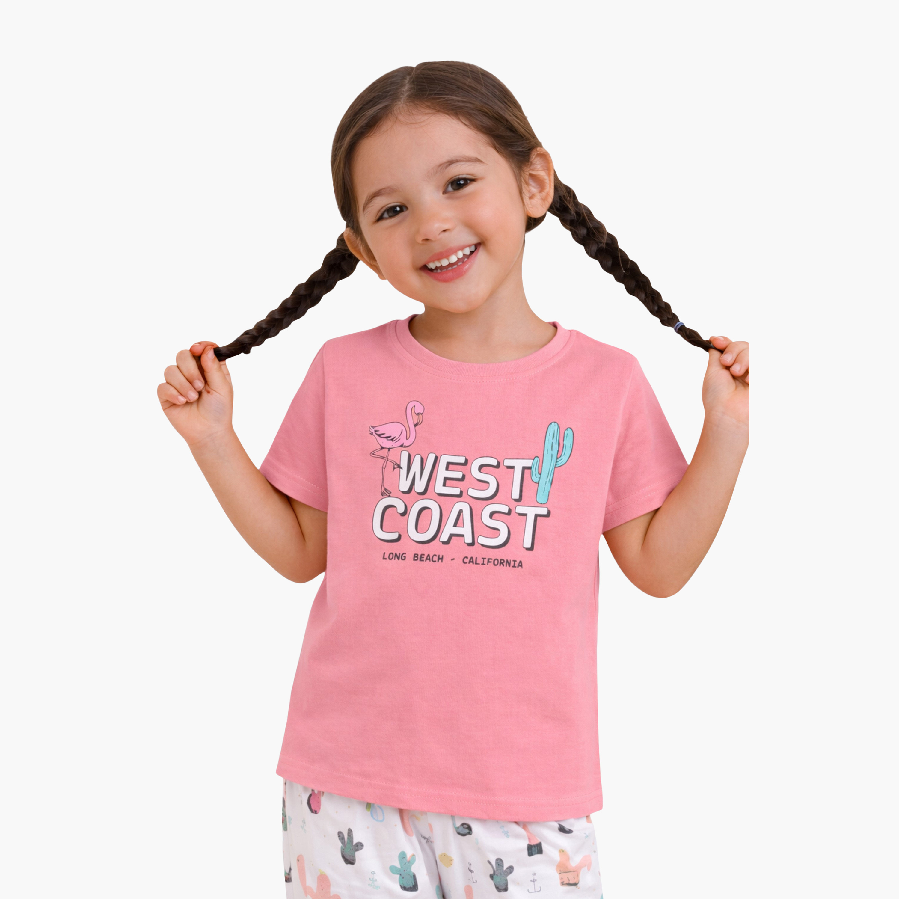 Victor and Jane West Coast Printed Cotton T-Shirt & Pajama Set-baby-girls-clothing-nightwear-pyjamasets-image-5