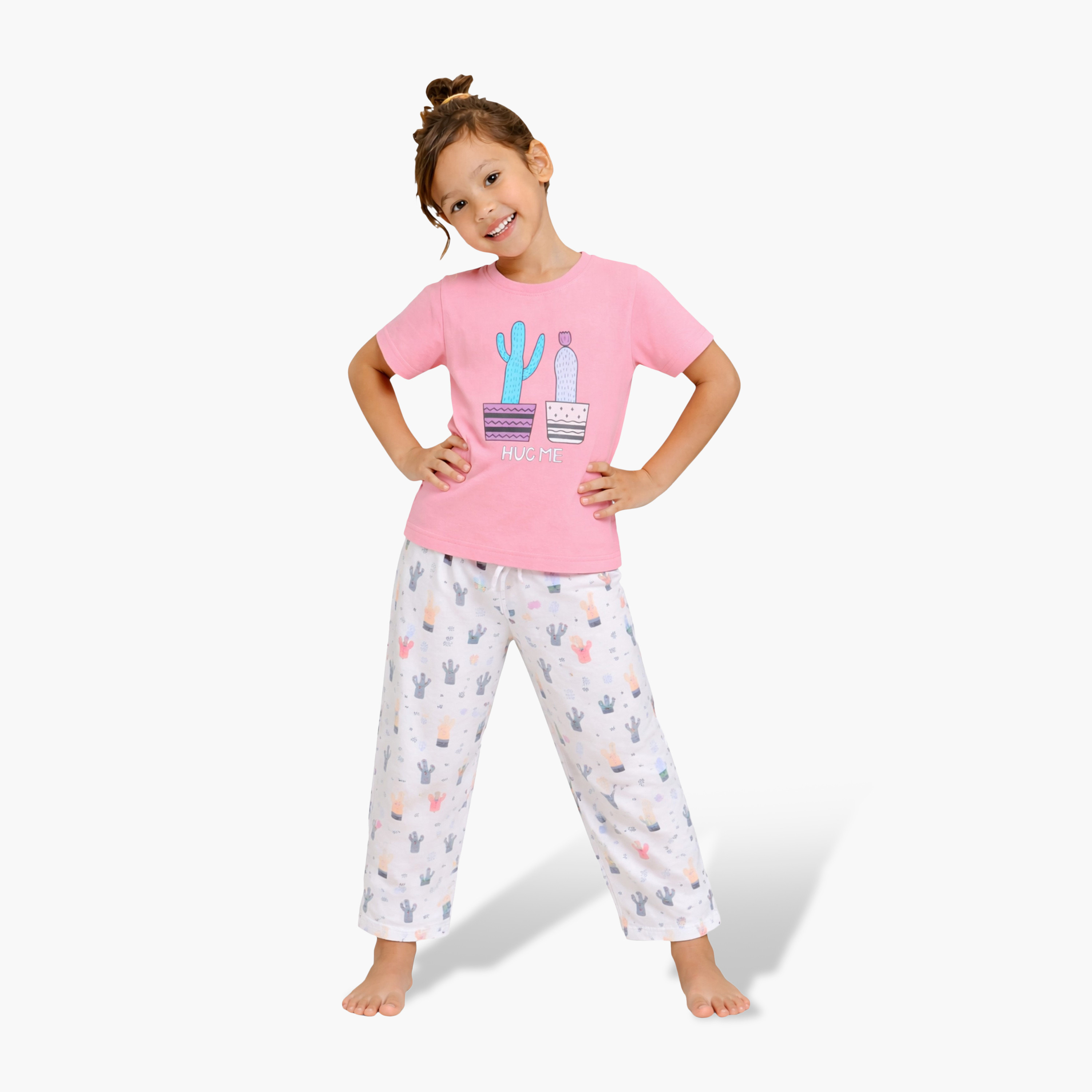 طقم تي شيرت قطني وبيجامة بطبعة صبار من فيكتور آند جين-baby-boys-clothing-rompers-image-1