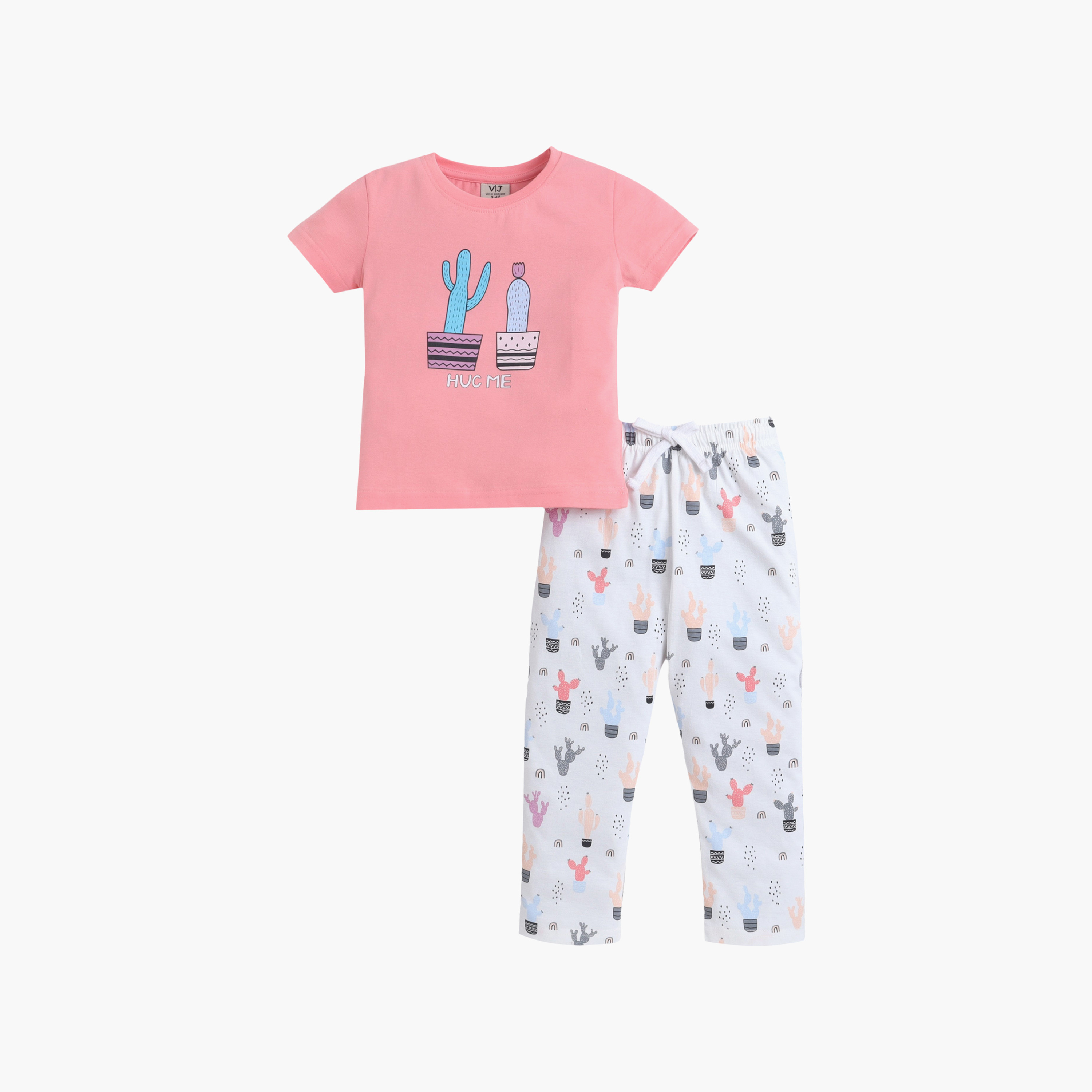 طقم تي شيرت قطني وبيجامة بطبعة صبار من فيكتور آند جين-baby-boys-clothing-rompers-image-2