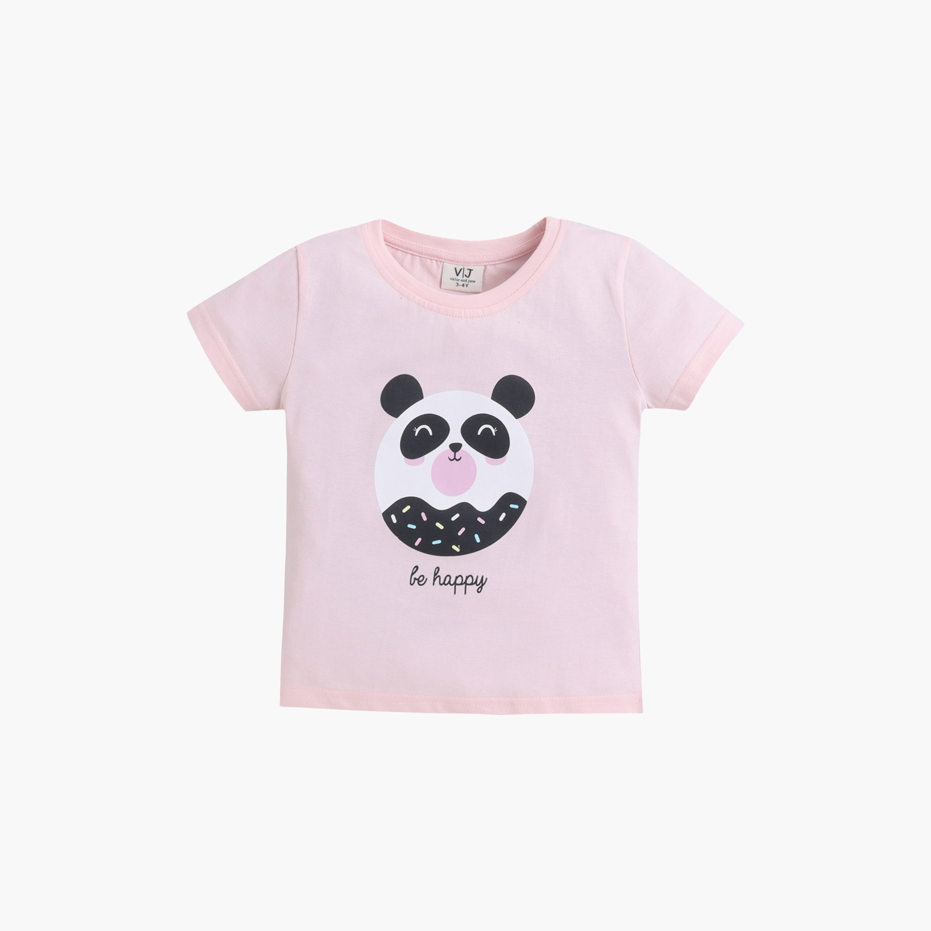 Victor and Jane Panda Printed Cotton T-Shirt & Pajama Set-baby-girls-clothing-nightwear-pyjamasets-image-3