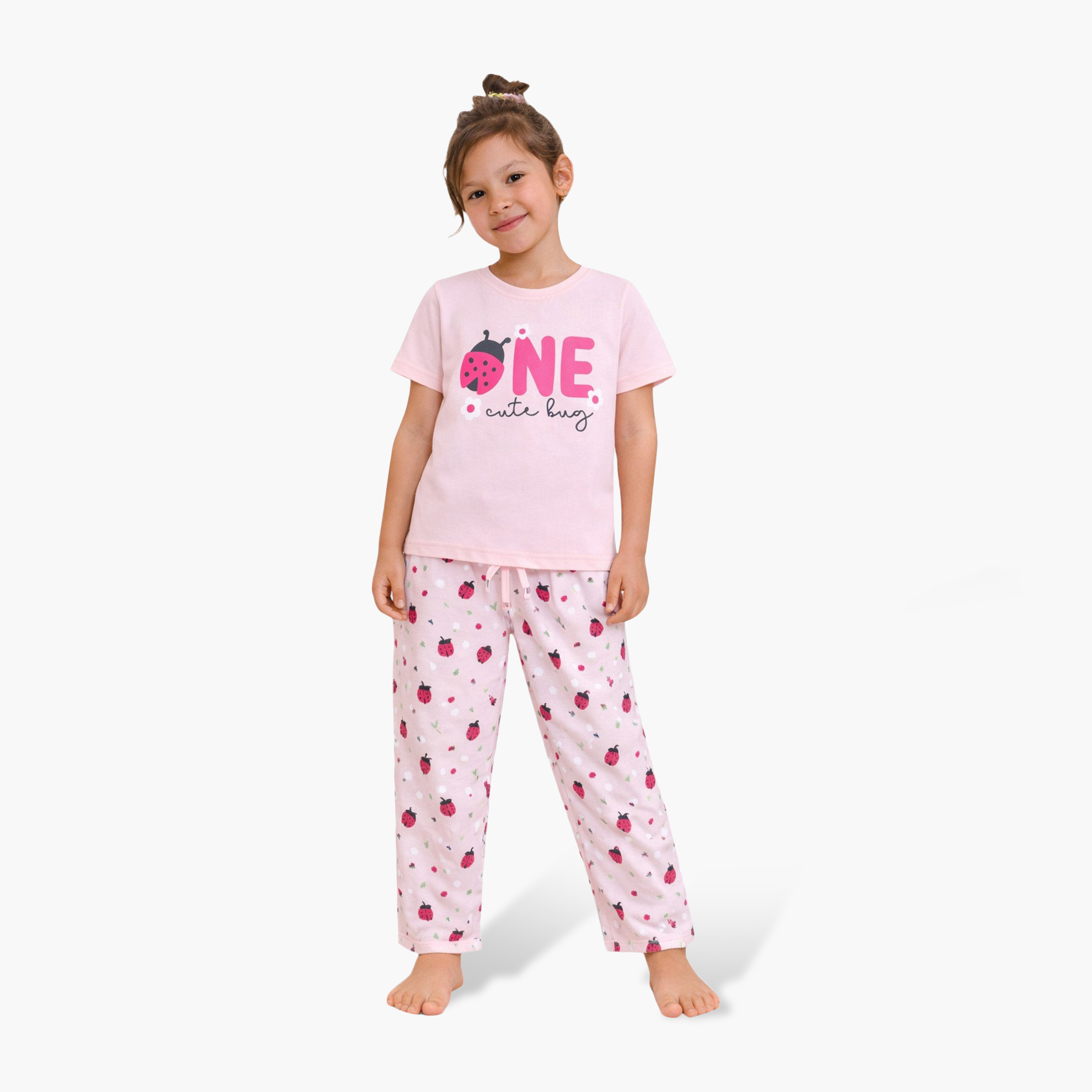Victor and Jane ONE Printed Cotton T-Shirt & Pajama Set-baby-girls-clothing-nightwear-pyjamasets-image-1