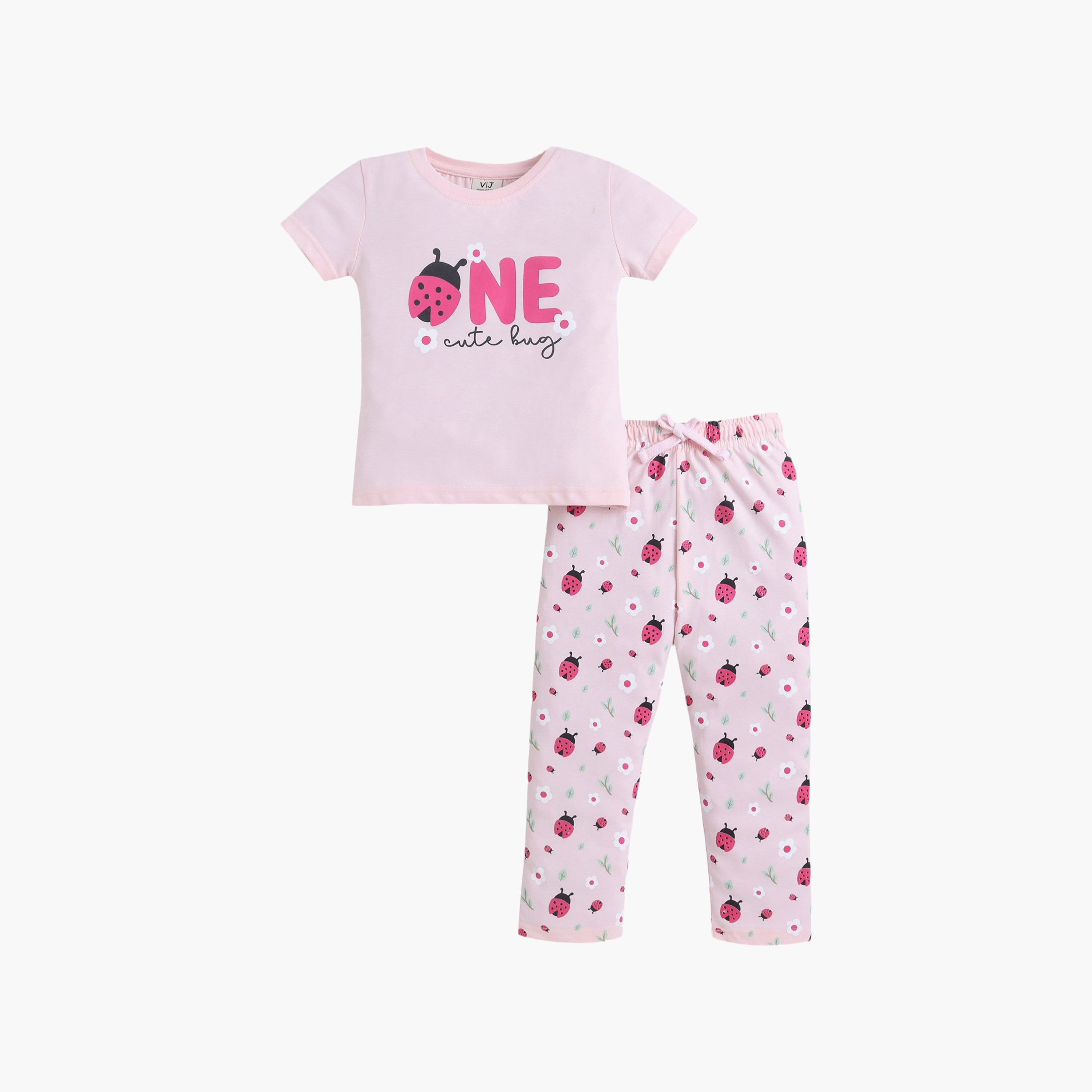 Victor and Jane ONE Printed Cotton T-Shirt & Pajama Set-baby-girls-clothing-nightwear-pyjamasets-image-2