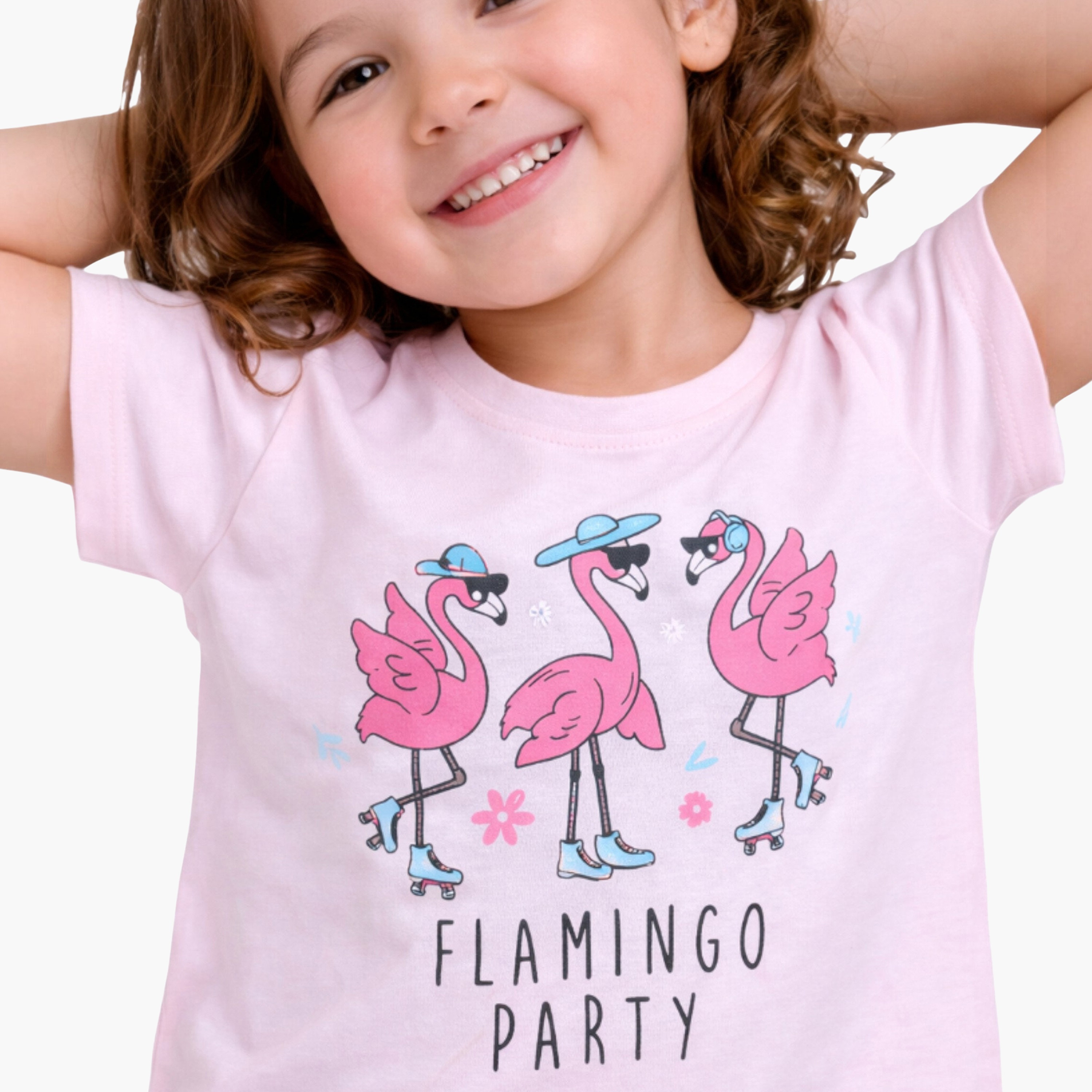 Victor and Jane Flamingo Printed Cotton T-Shirt & Pajama Set-baby-girls-clothing-nightwear-pyjamasets-image-5