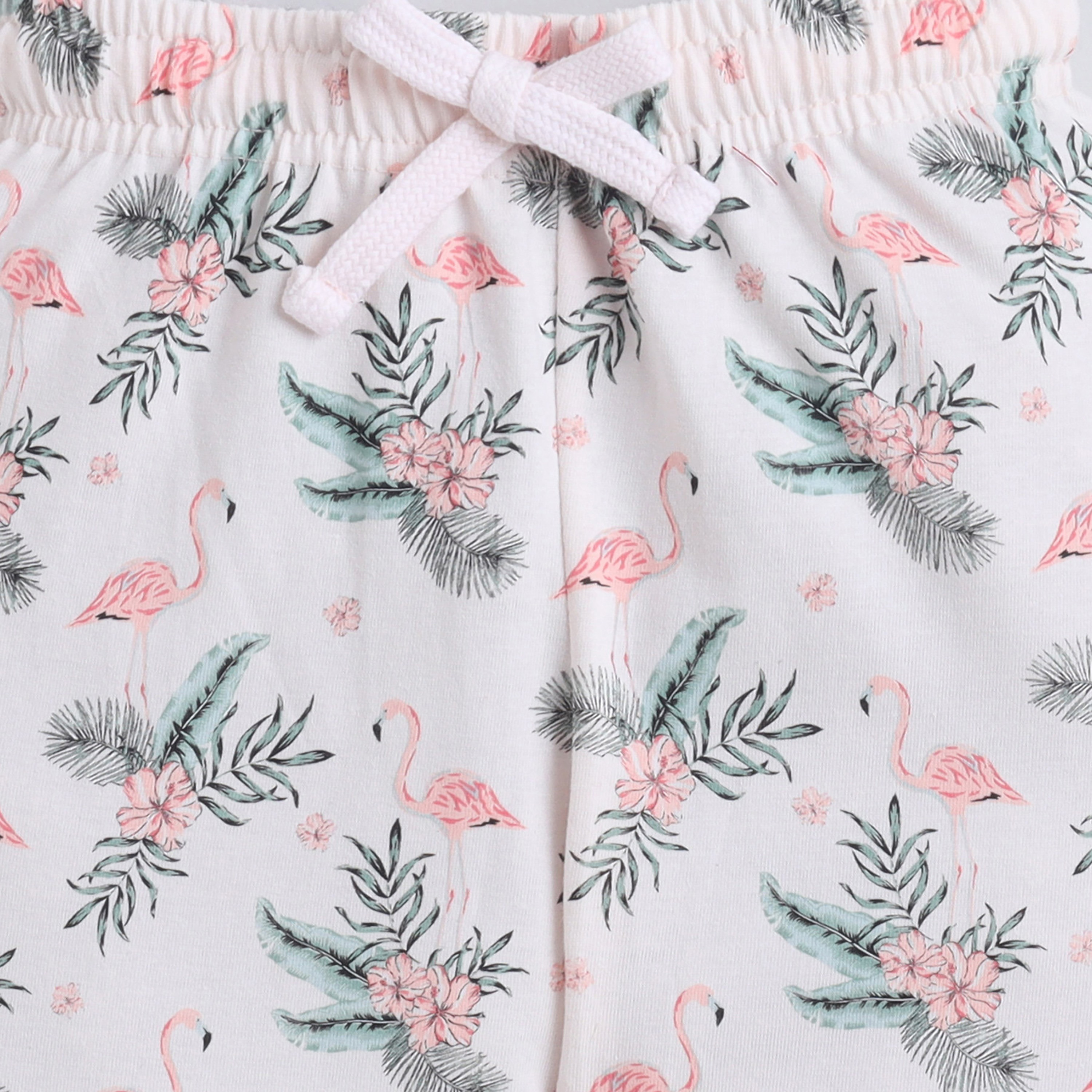 Victor and Jane Flamingo Printed Cotton T-Shirt & Pajama Set-girls-clothing-nightwear-image-6