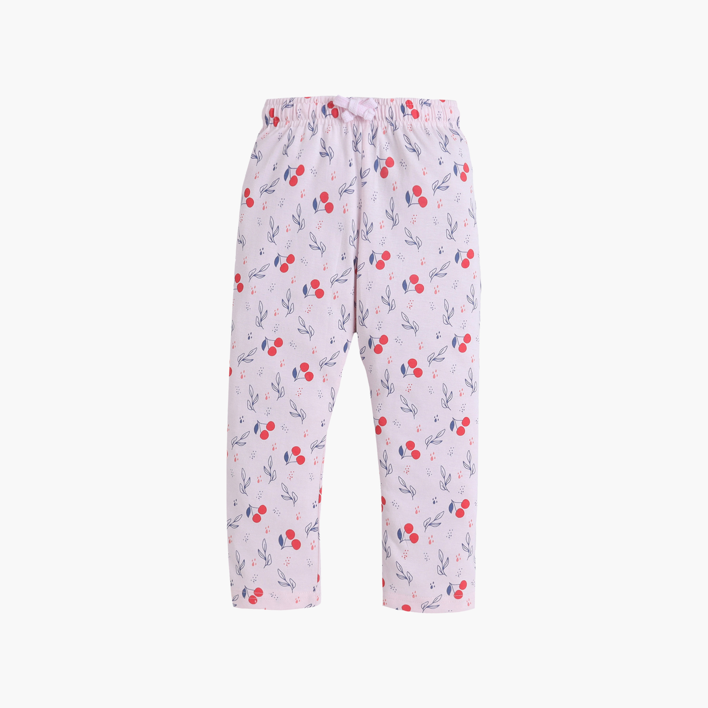 Victor and Jane Cherry Printed Cotton T-Shirt & Pajama Set-baby-girls-clothing-nightwear-pyjamasets-image-4