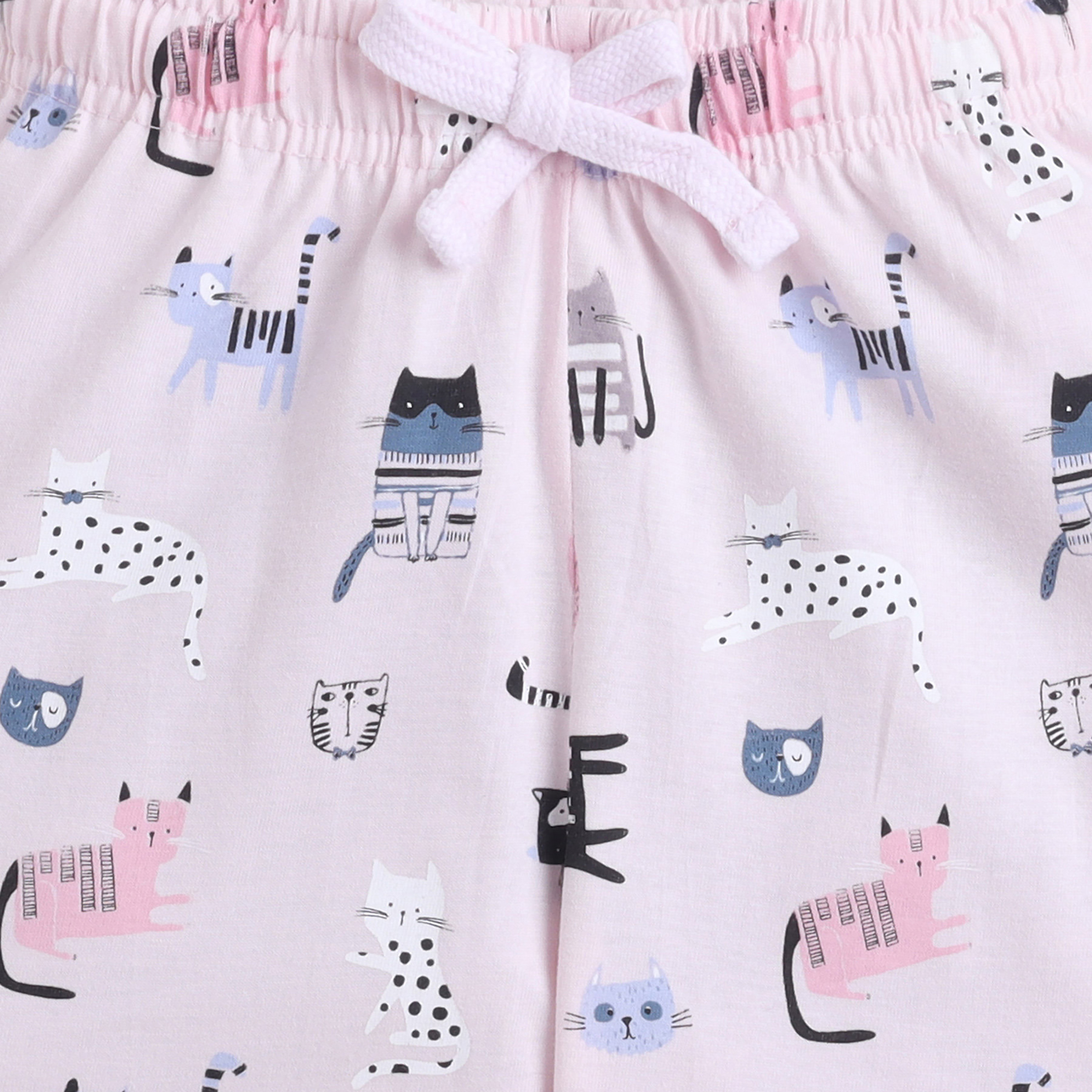 Victor and Jane Cat Printed Cotton T-Shirt & Pajama Set-baby-girls-clothing-nightwear-pyjamasets-image-7