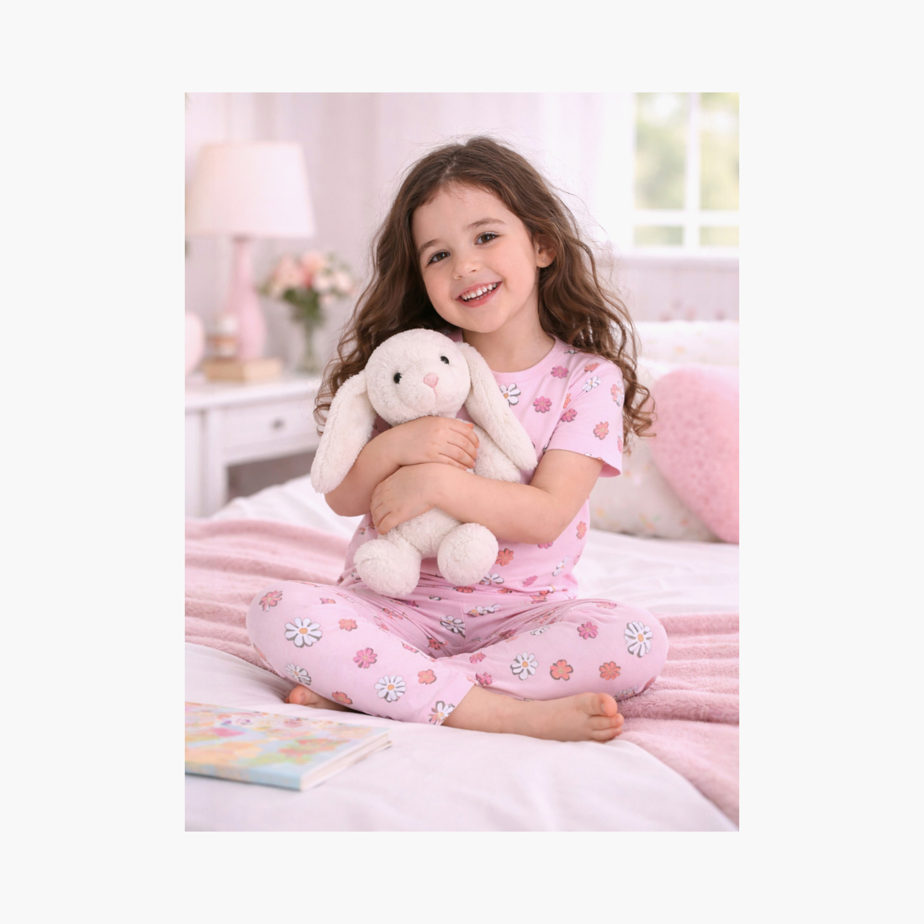 Victor and Jane Floral Printed Cotton T-Shirt & Pajama Set-baby-girls-clothing-nightwear-pyjamasets-image-5