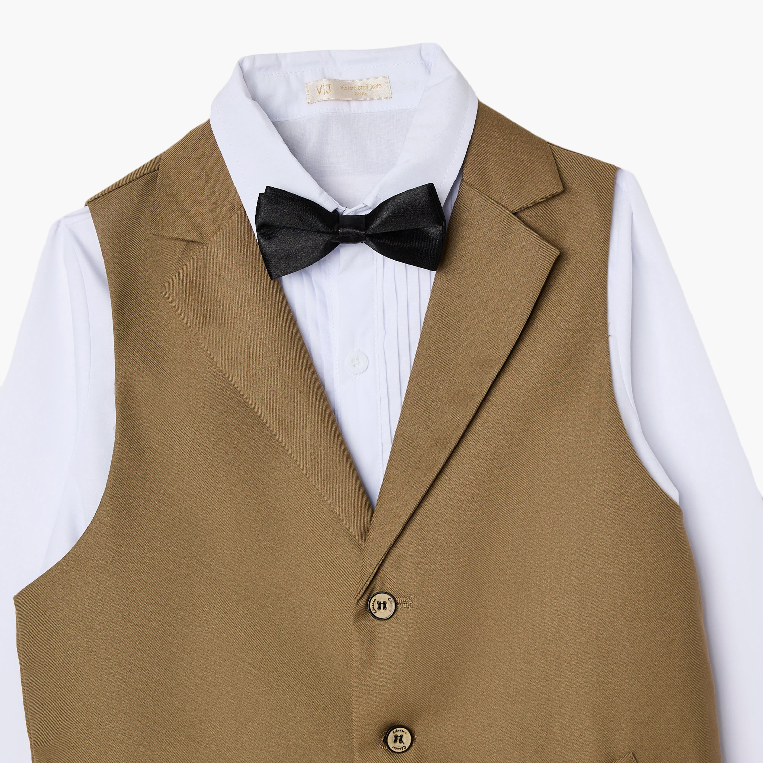 Victor and Jane 4-Piece Full Sleeves Shirt with Waistcoat & Trousers Set-boys-clothing-setsandcoords-image-4