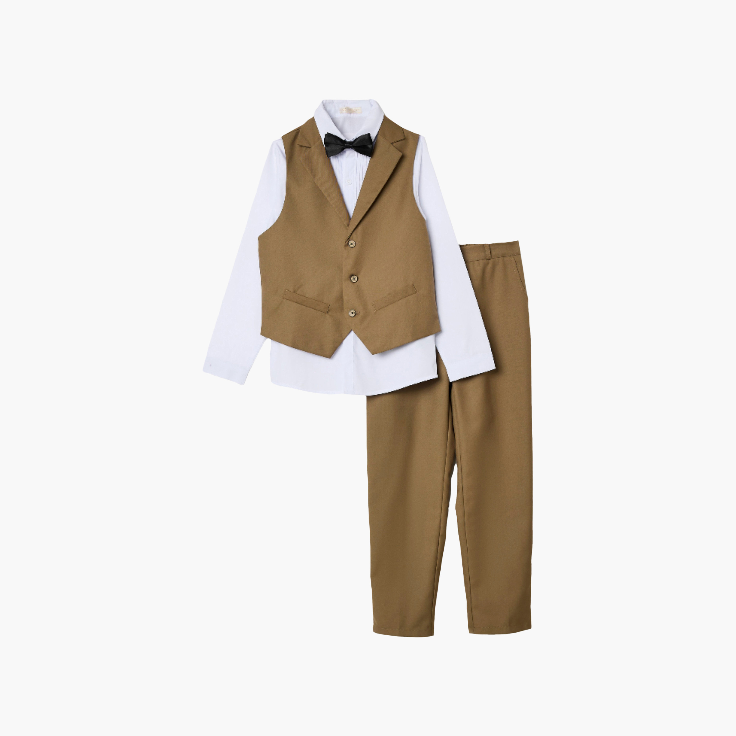 Victor and Jane 4-Piece Full Sleeves Shirt with Waistcoat & Trousers Set-boys-clothing-setsandcoords-image-7