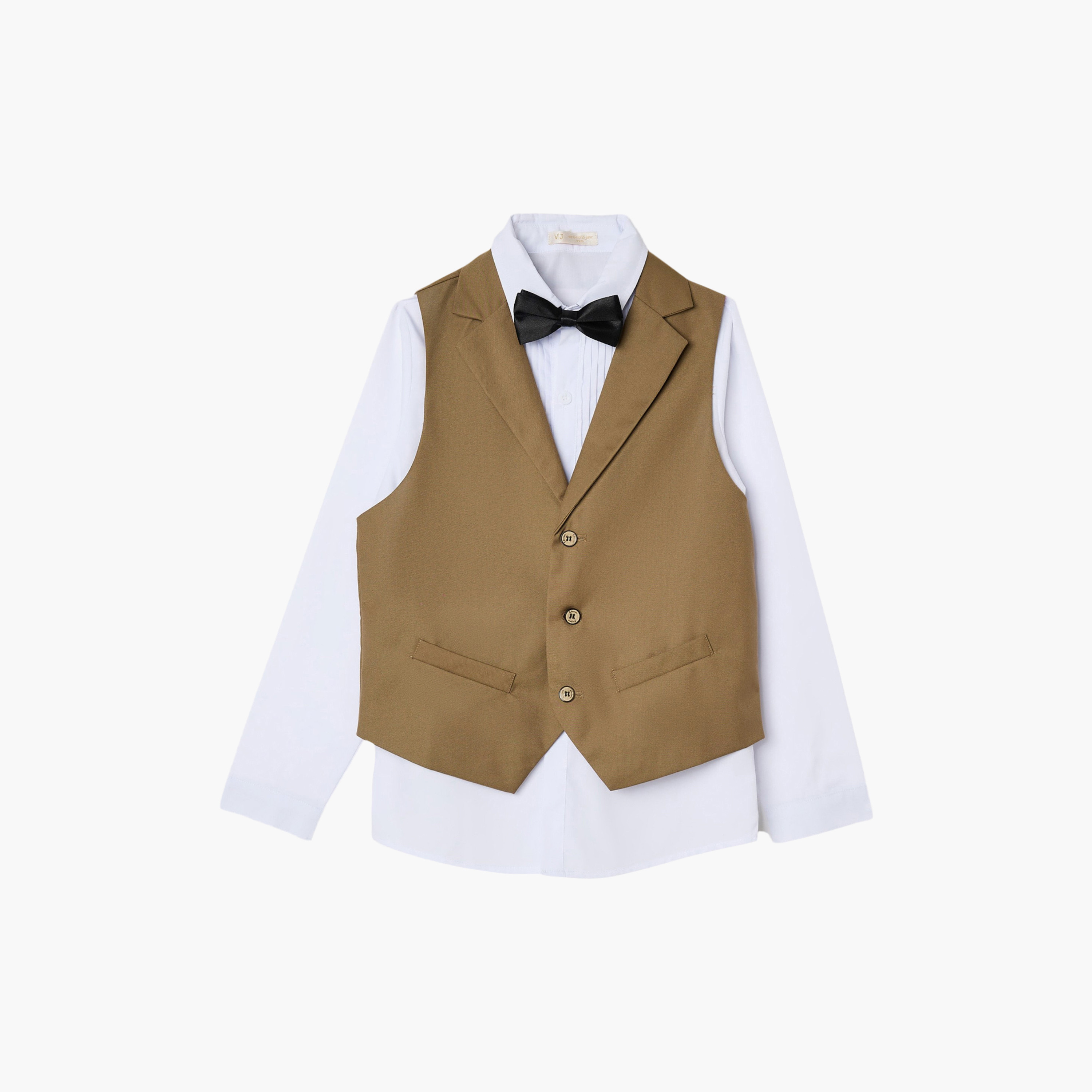 Victor and Jane 4-Piece Full Sleeves Shirt with Waistcoat & Trousers Set-boys-clothing-setsandcoords-image-8