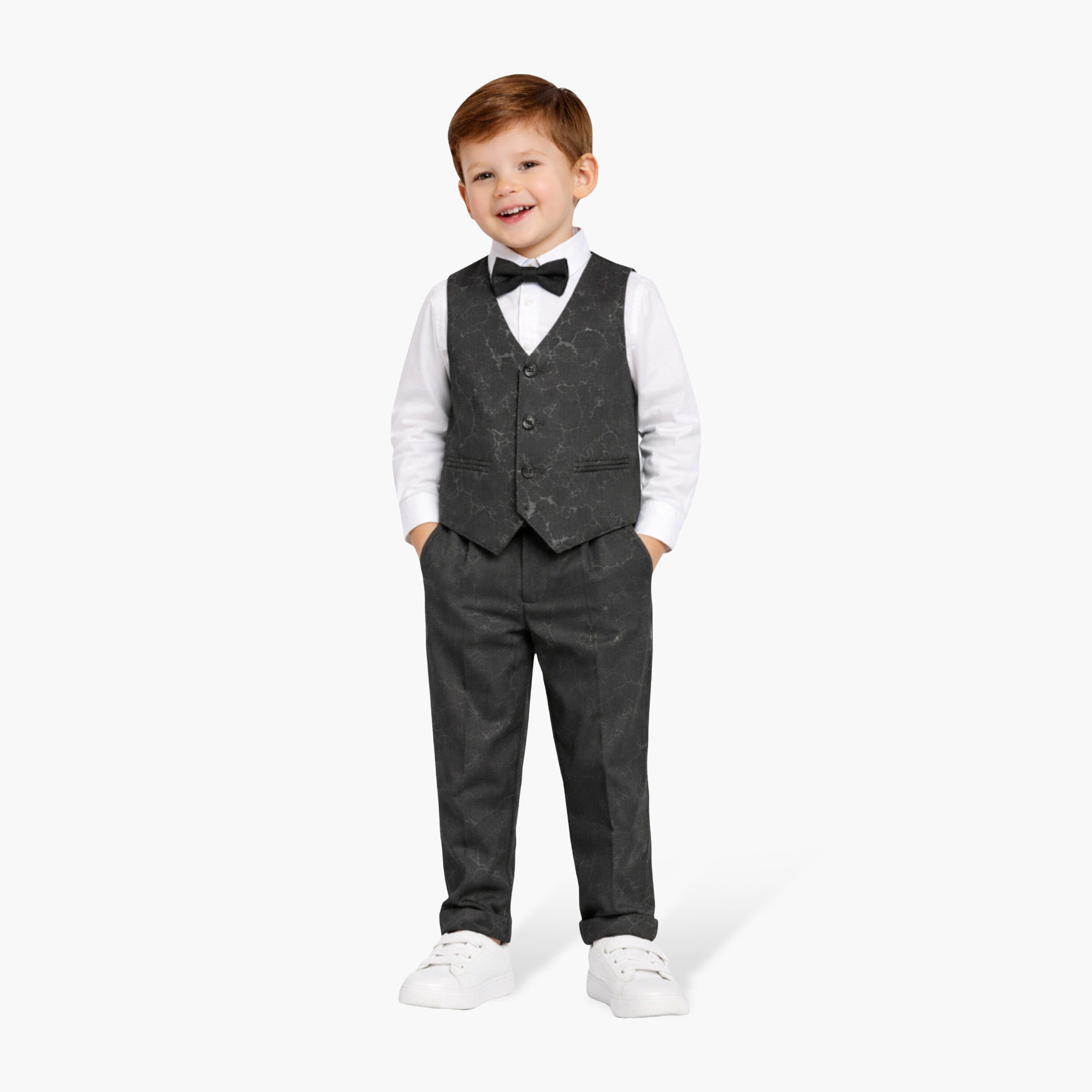 طقم 4 قطع قميص بأكمام كاملة مع فيست ويست كوت وبنطال من فيكتور أند جين-boys-clothing-setsandcoords-image-1