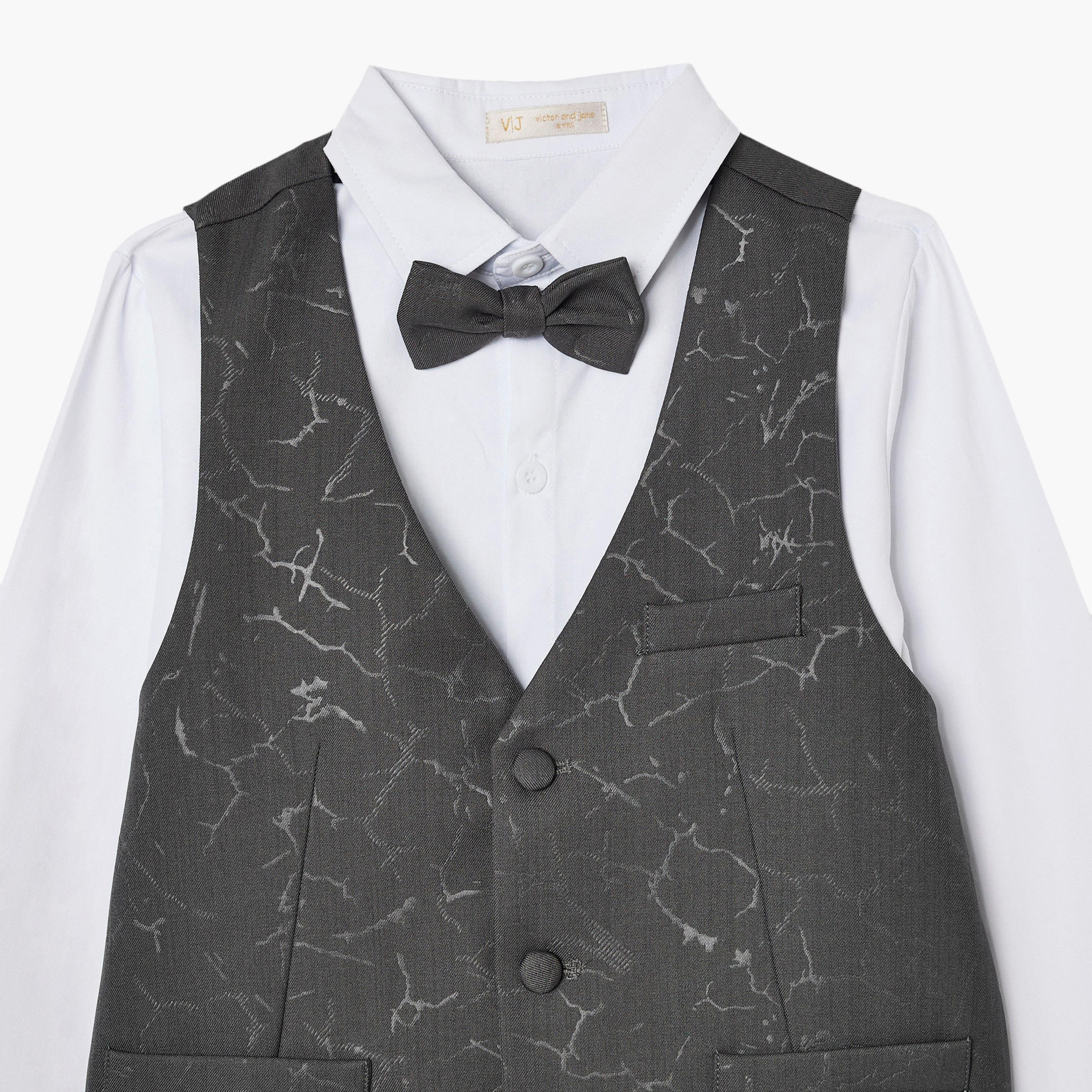 طقم 4 قطع قميص بأكمام كاملة مع فيست ويست كوت وبنطال من فيكتور أند جين-boys-clothing-setsandcoords-image-3