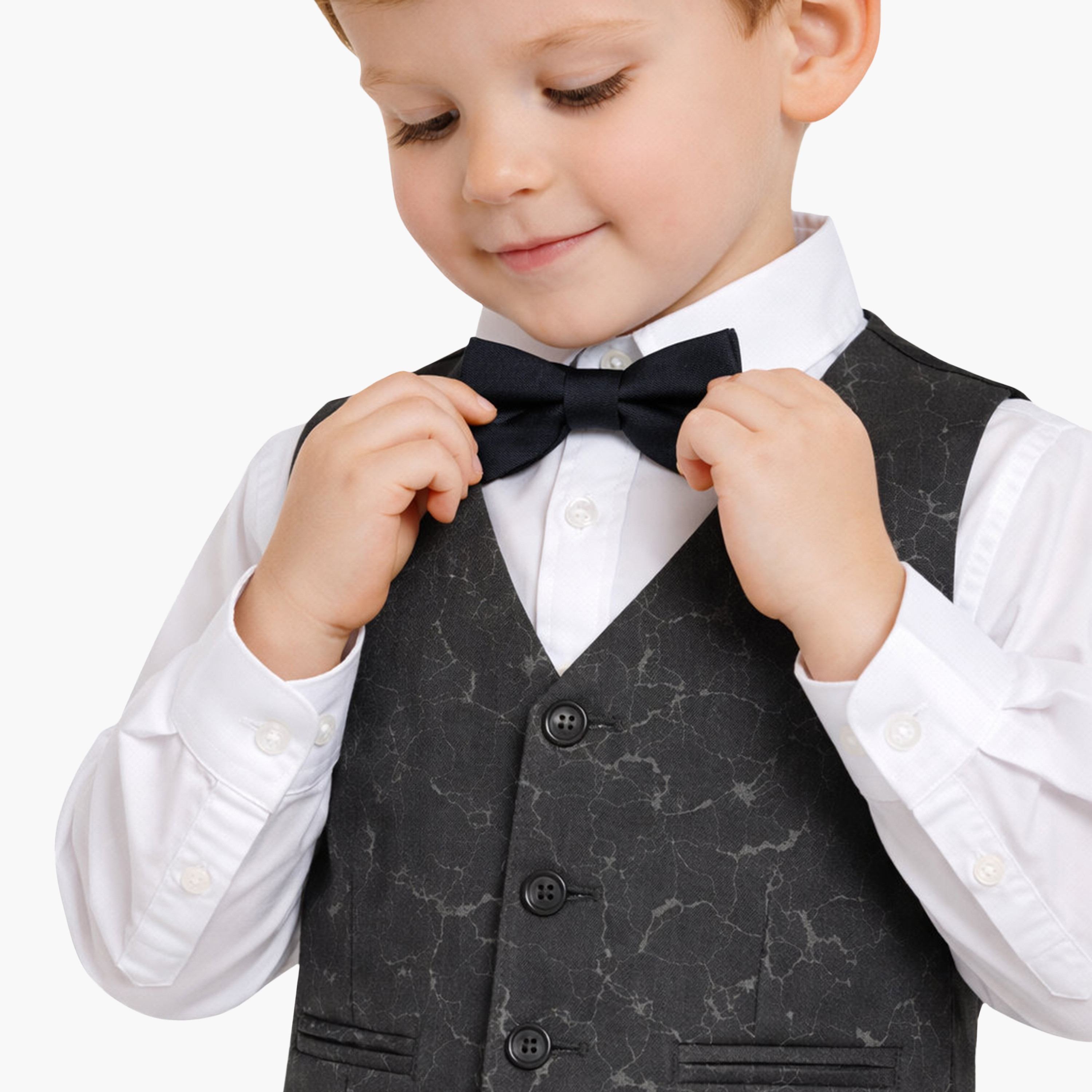 طقم 4 قطع قميص بأكمام كاملة مع فيست ويست كوت وبنطال من فيكتور أند جين-boys-clothing-setsandcoords-image-4