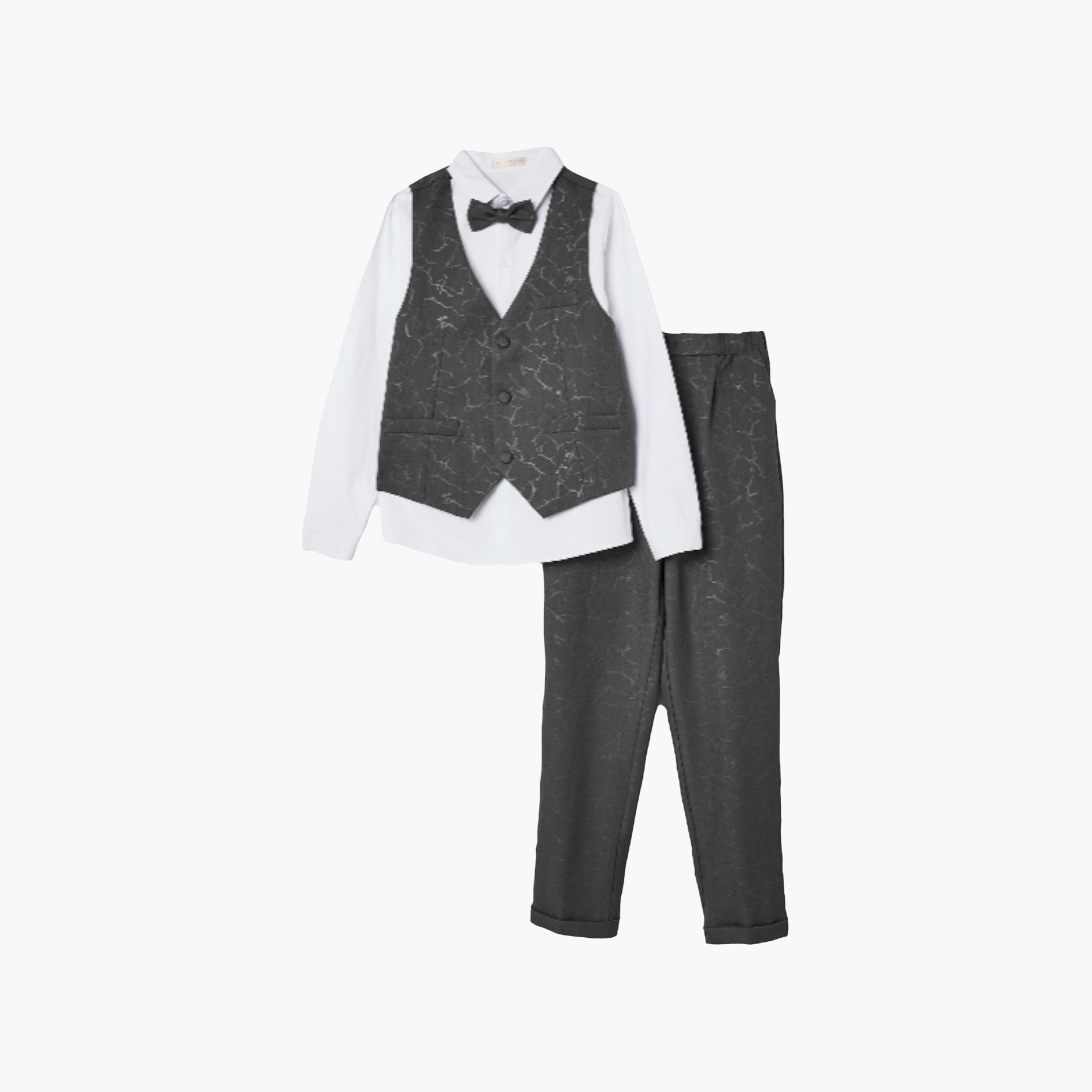 طقم 4 قطع قميص بأكمام كاملة مع فيست ويست كوت وبنطال من فيكتور أند جين-boys-clothing-setsandcoords-image-6