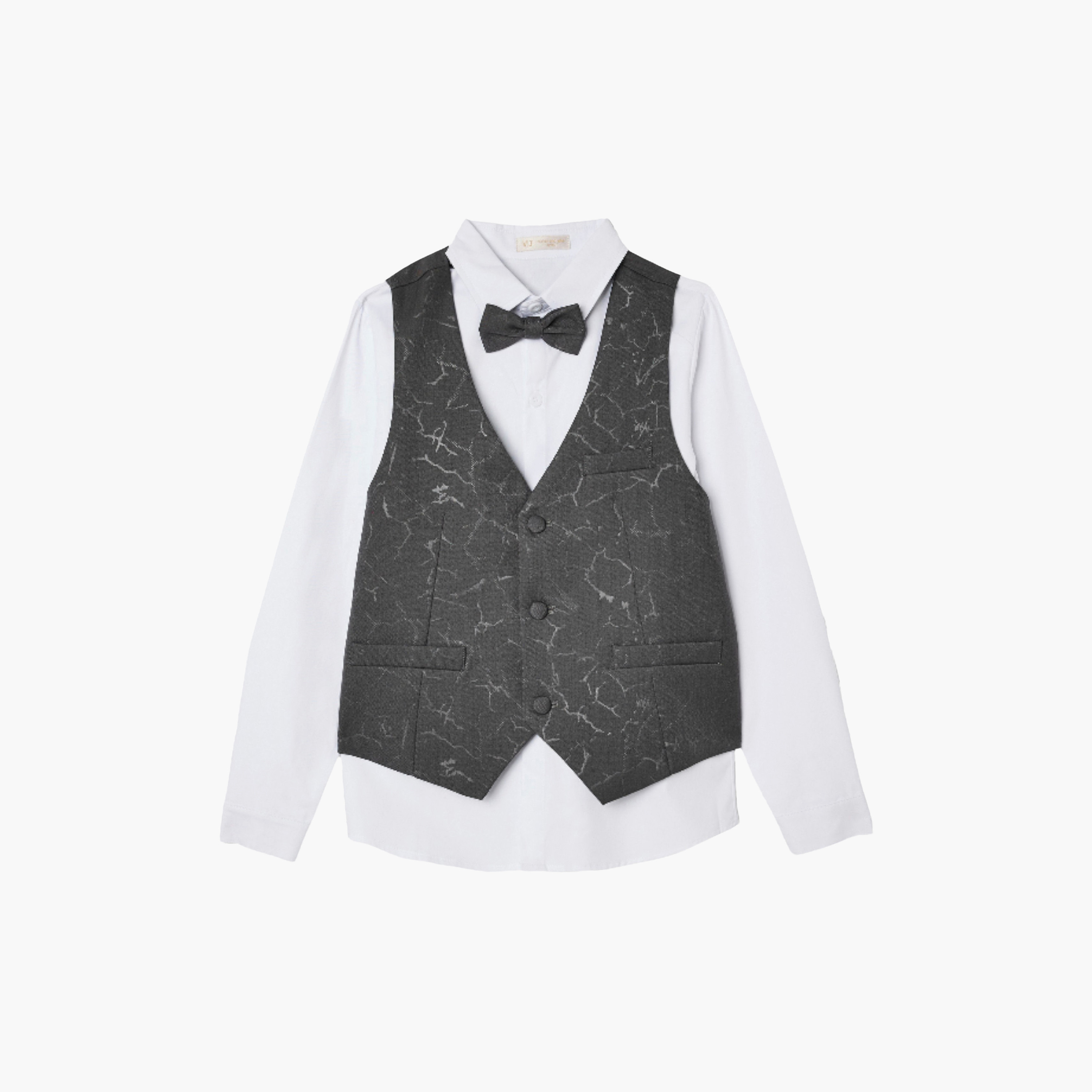 طقم 4 قطع قميص بأكمام كاملة مع فيست ويست كوت وبنطال من فيكتور أند جين-boys-clothing-setsandcoords-image-7