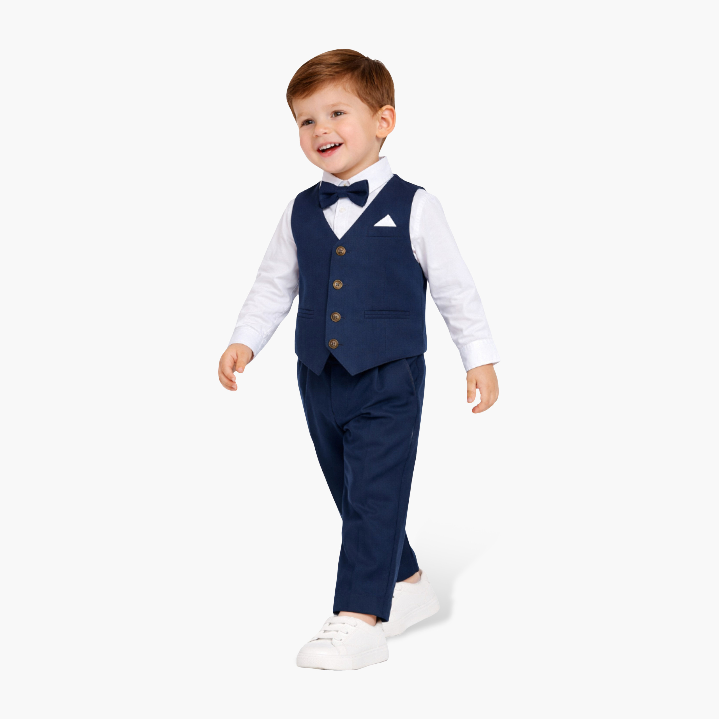Victor and Jane 4-Piece Full Sleeves Shirt with Waistcoat & Trousers Set-boys-clothing-setsandcoords-image-3