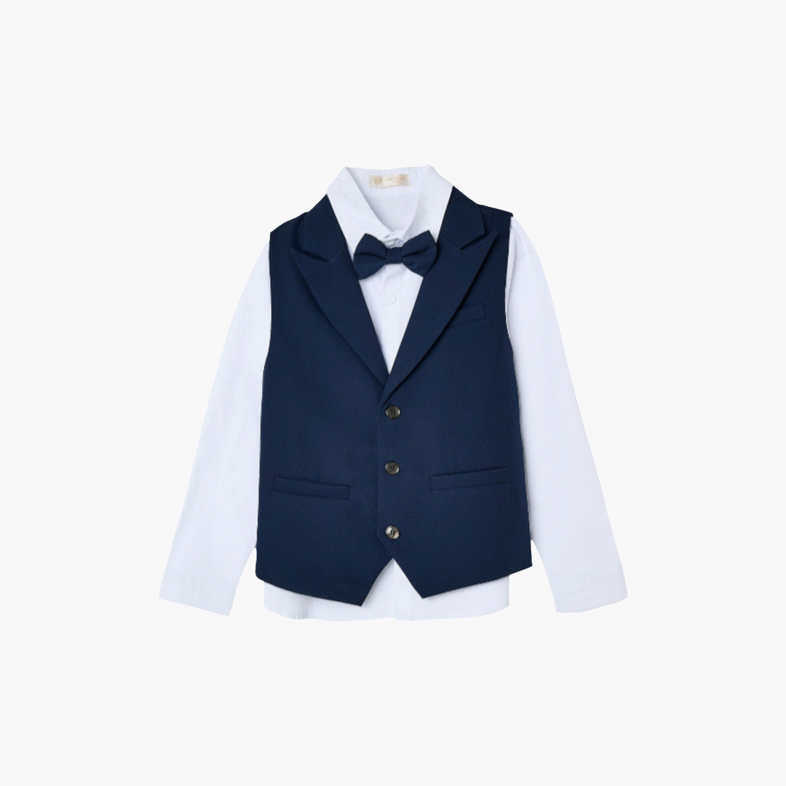 Victor and Jane 4-Piece Full Sleeves Shirt with Waistcoat & Trousers Set-boys-clothing-setsandcoords-image-5