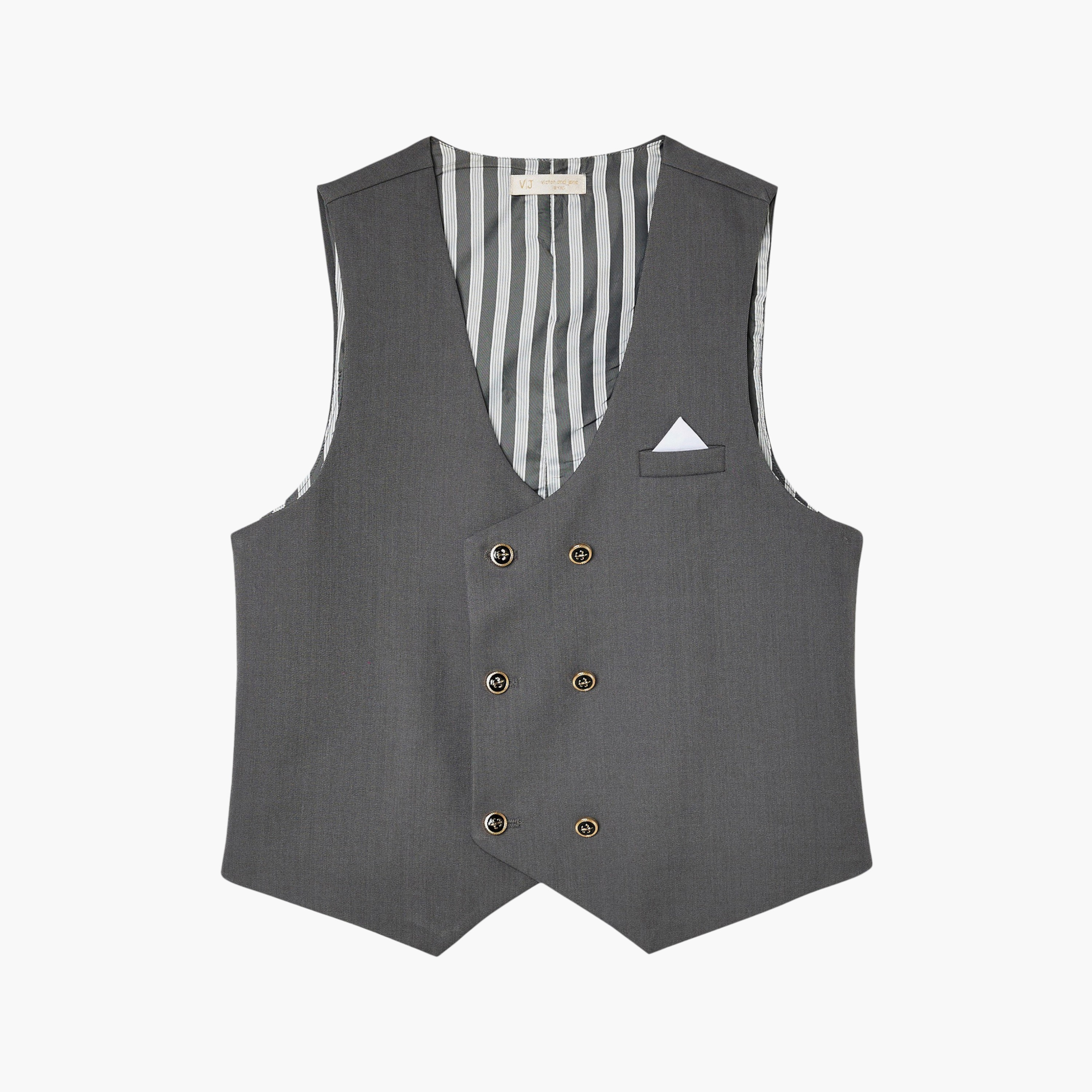 طقم 4 قطع قميص بأكمام نصفية مع فيست ويست كوت وبنطال من فيكتور أند جين-boys-clothing-setsandcoords-image-11