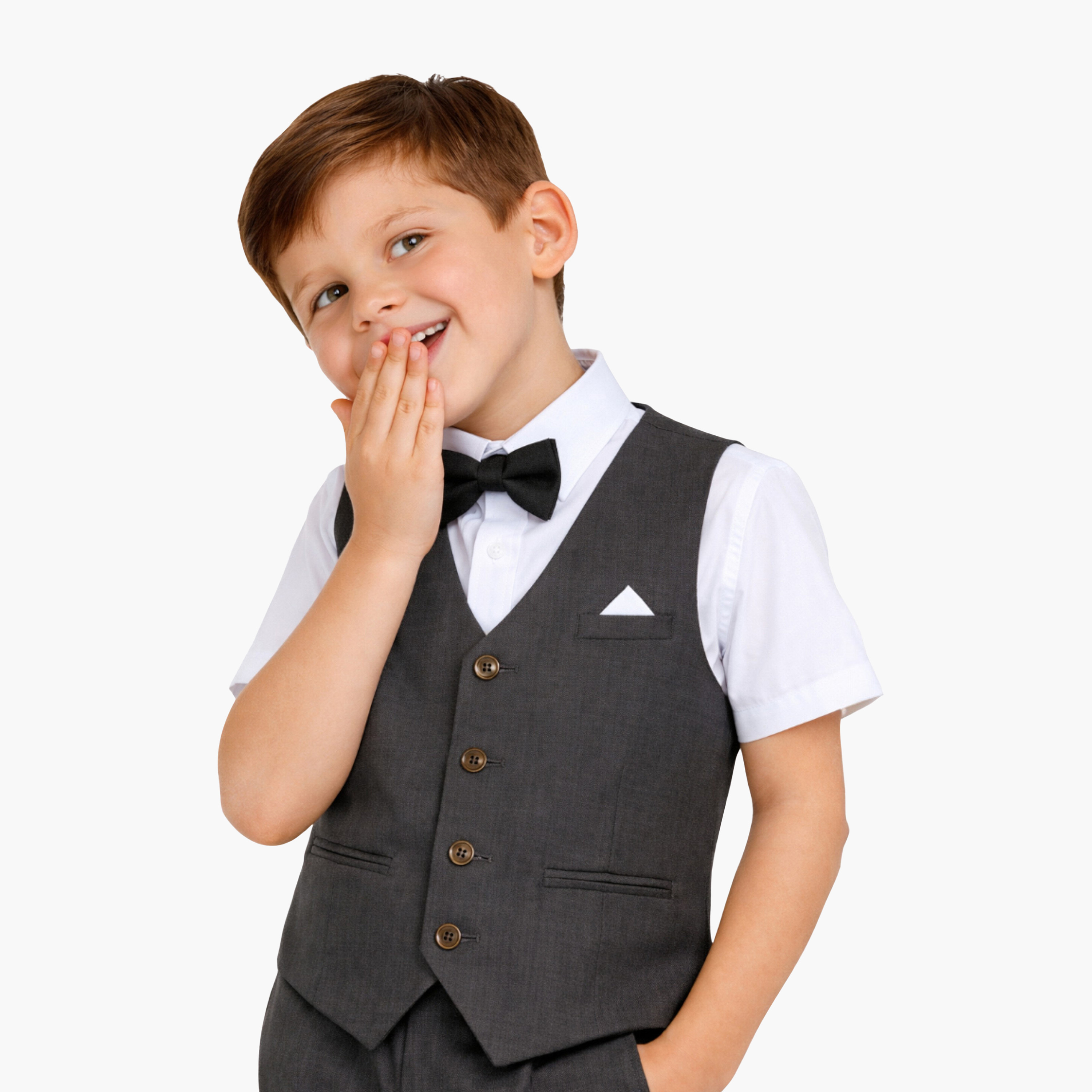 طقم 4 قطع قميص بأكمام نصفية مع فيست ويست كوت وبنطال من فيكتور أند جين-boys-clothing-setsandcoords-image-6