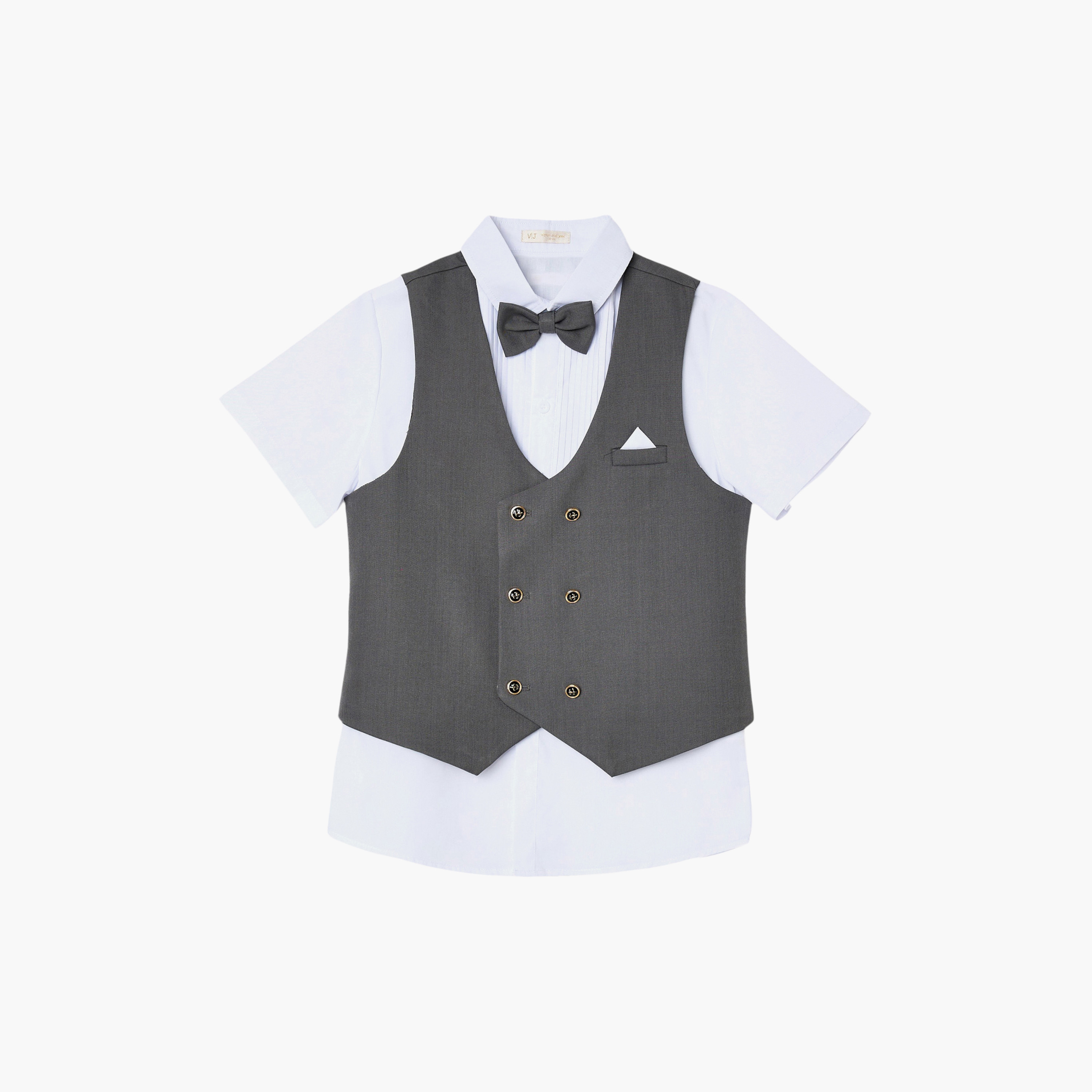 طقم 4 قطع قميص بأكمام نصفية مع فيست ويست كوت وبنطال من فيكتور أند جين-boys-clothing-setsandcoords-image-8